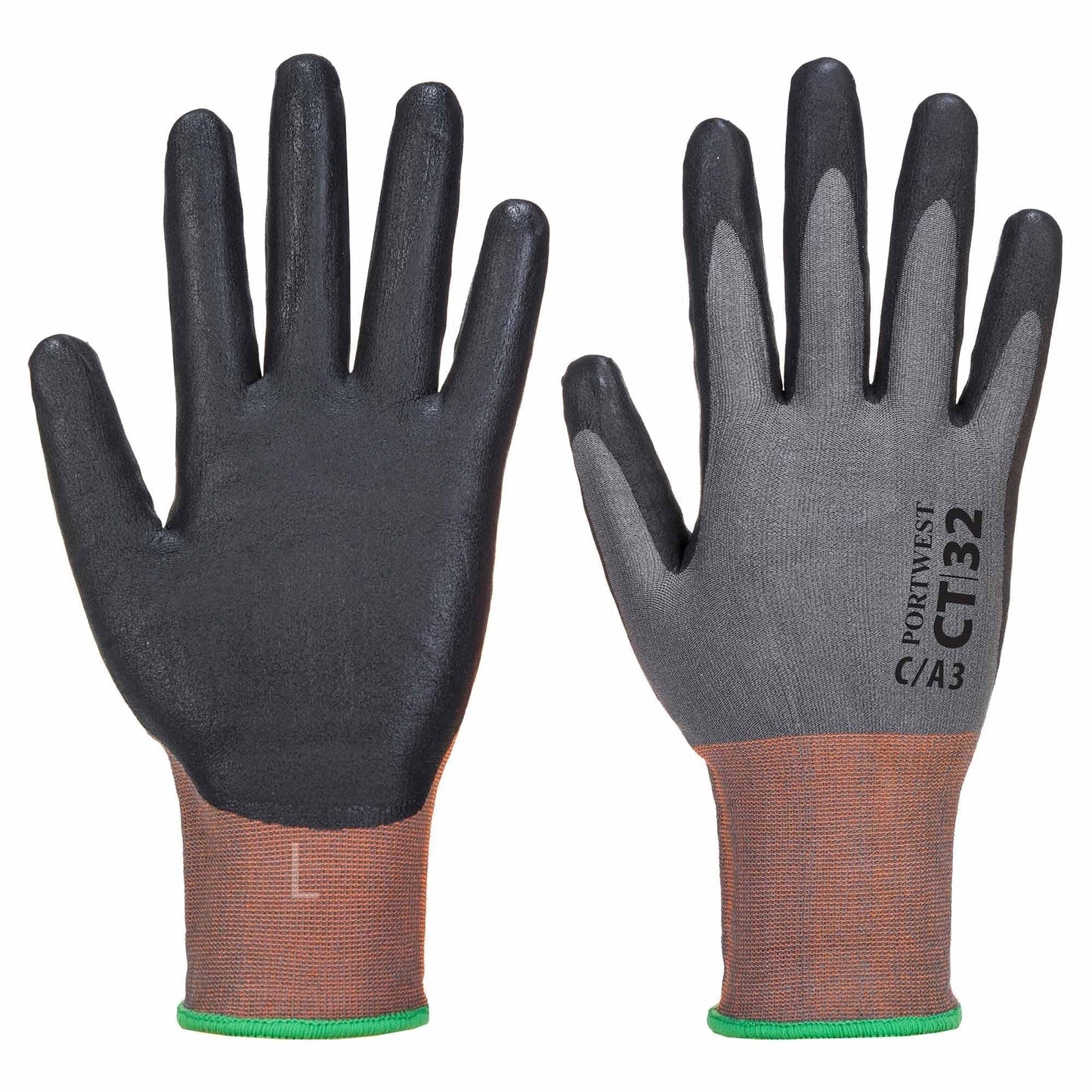 Gray String Knit Gloves - Portwest - Micro Foam Nitrile