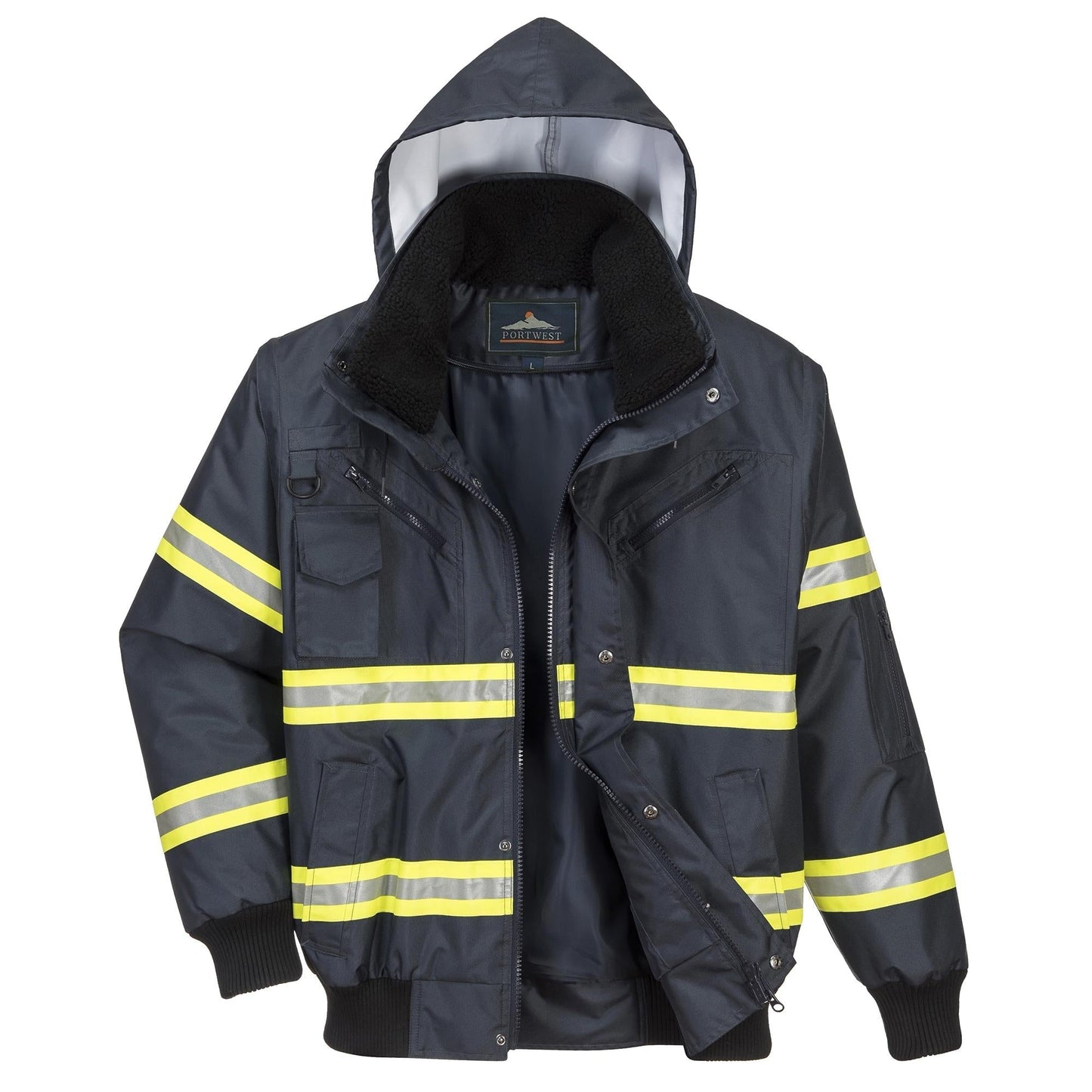 Blue Safety Jackets - Portwest - Waterproof Fabric