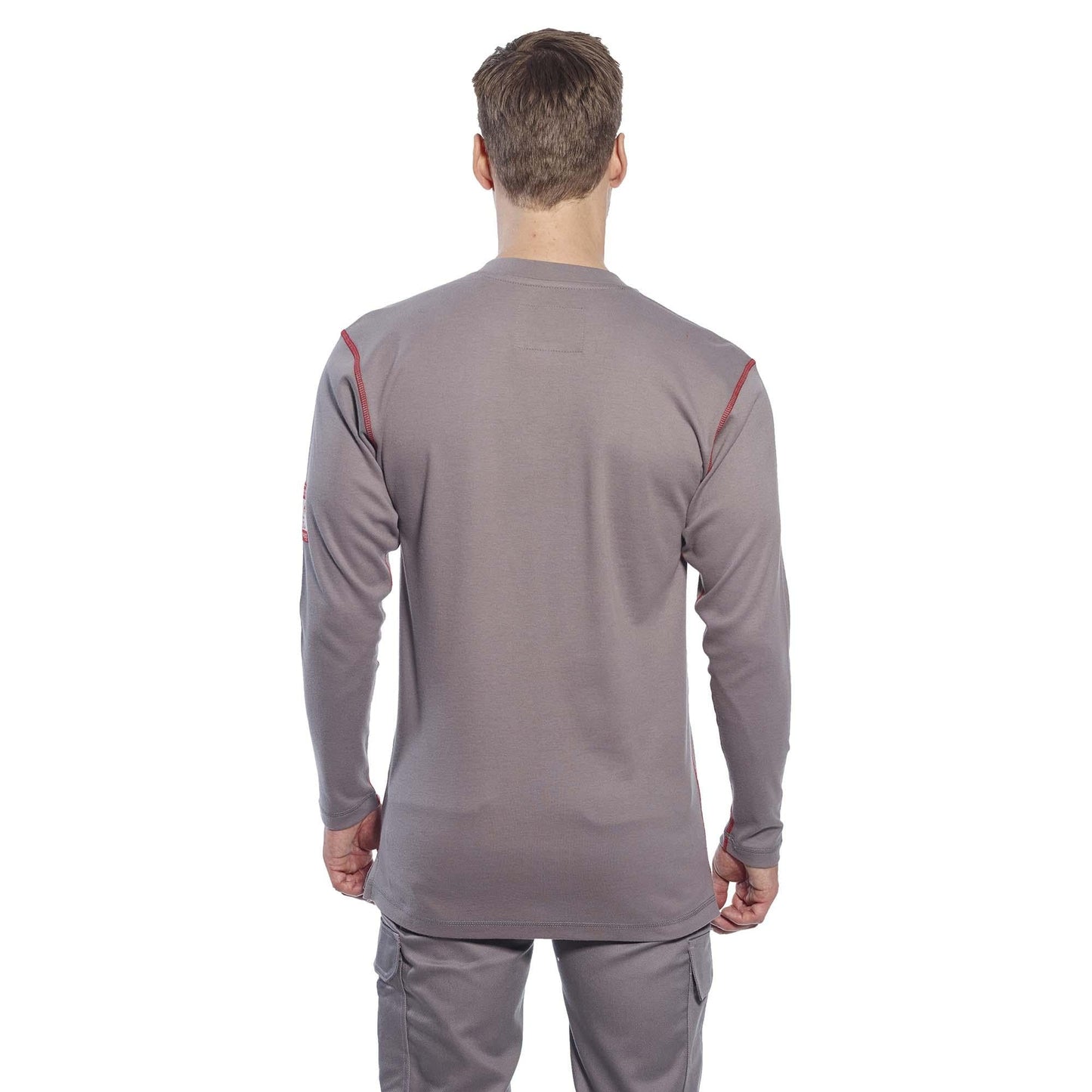 Grey Flame-Resistant Henley Shirt - Portwest - Durable