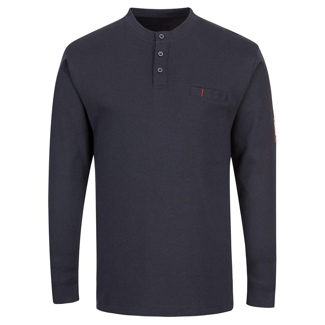 Grey Antistatic Henley Shirts - Portwest - Safe Fabric