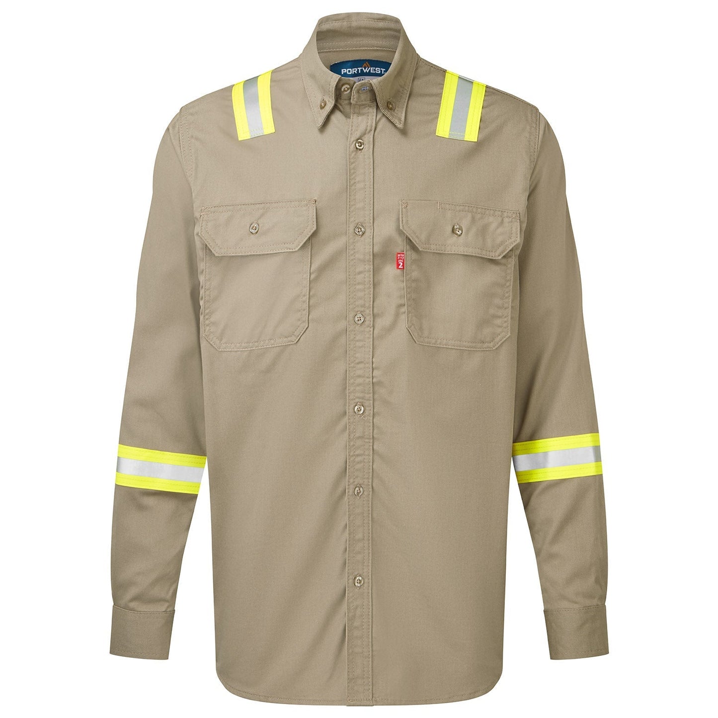 Grey Button Up Shirt - Portwest - Breathable Fabric