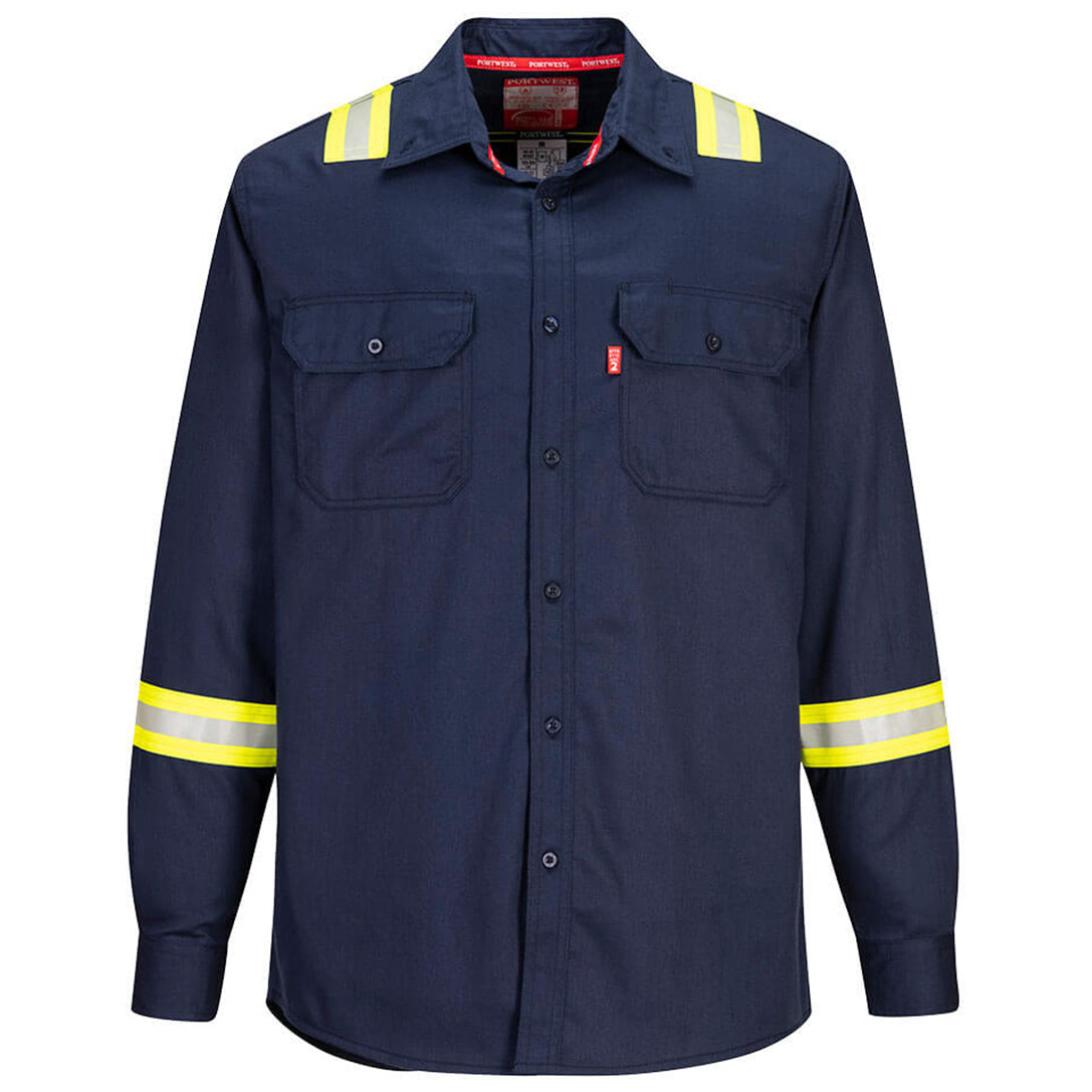 Grey Button Up Shirt - Portwest - Breathable Fabric