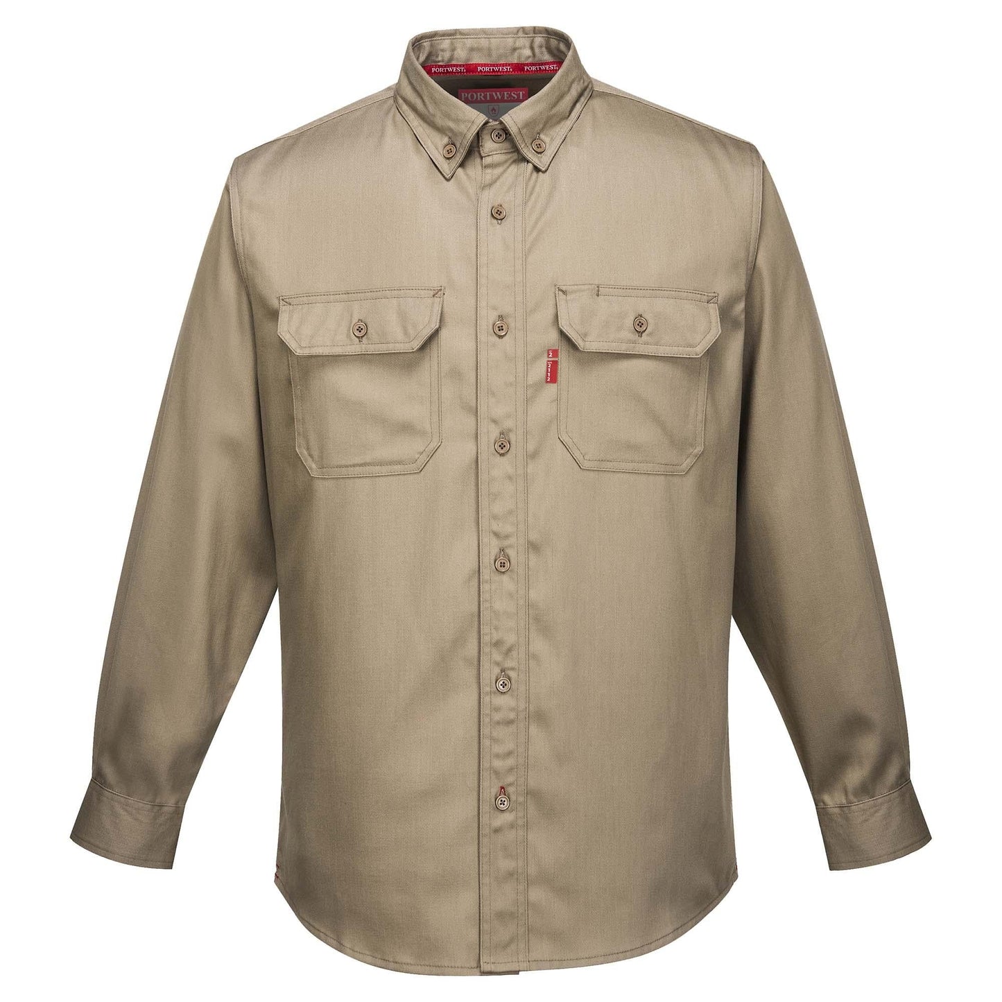 Grey Button Up Shirts - Portwest - Flame Resistant 50+ UPF