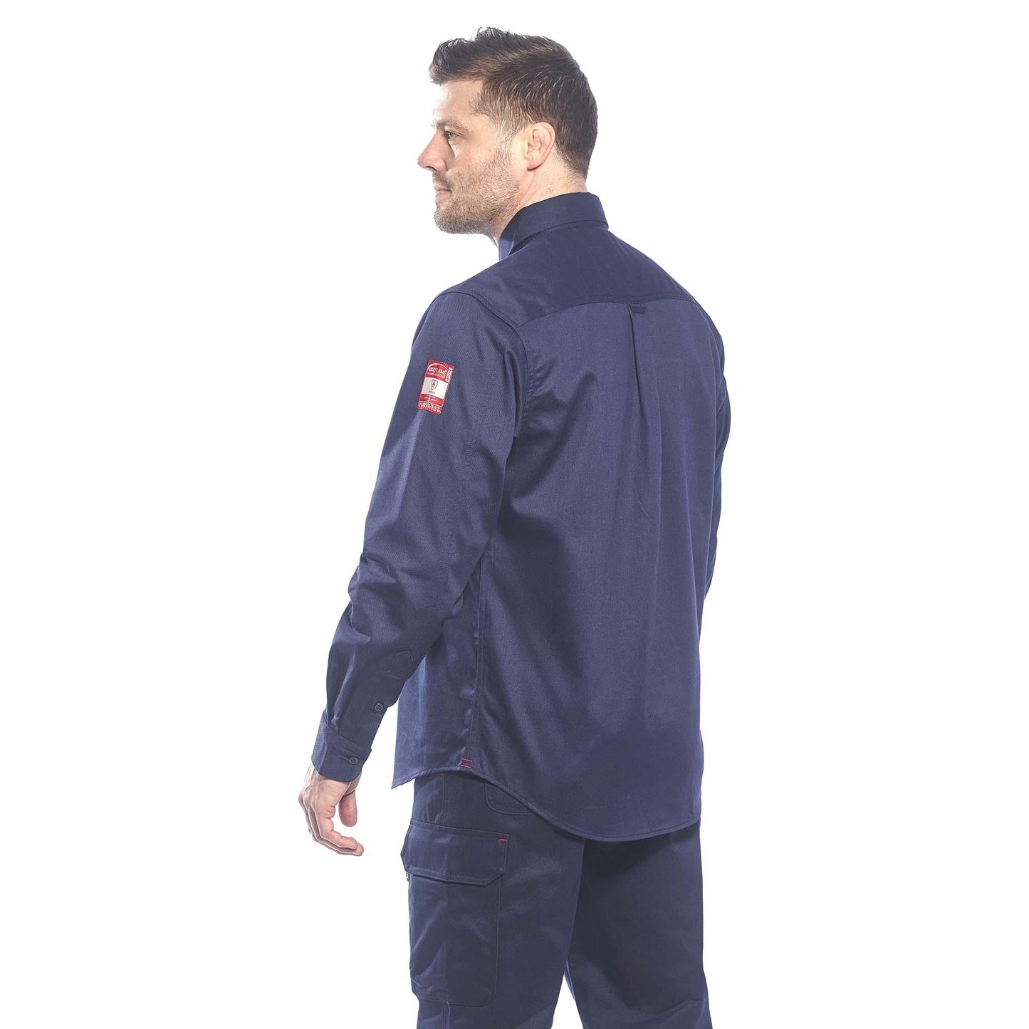 Grey Button Up Shirts - Portwest - Flame Resistant 50+ UPF