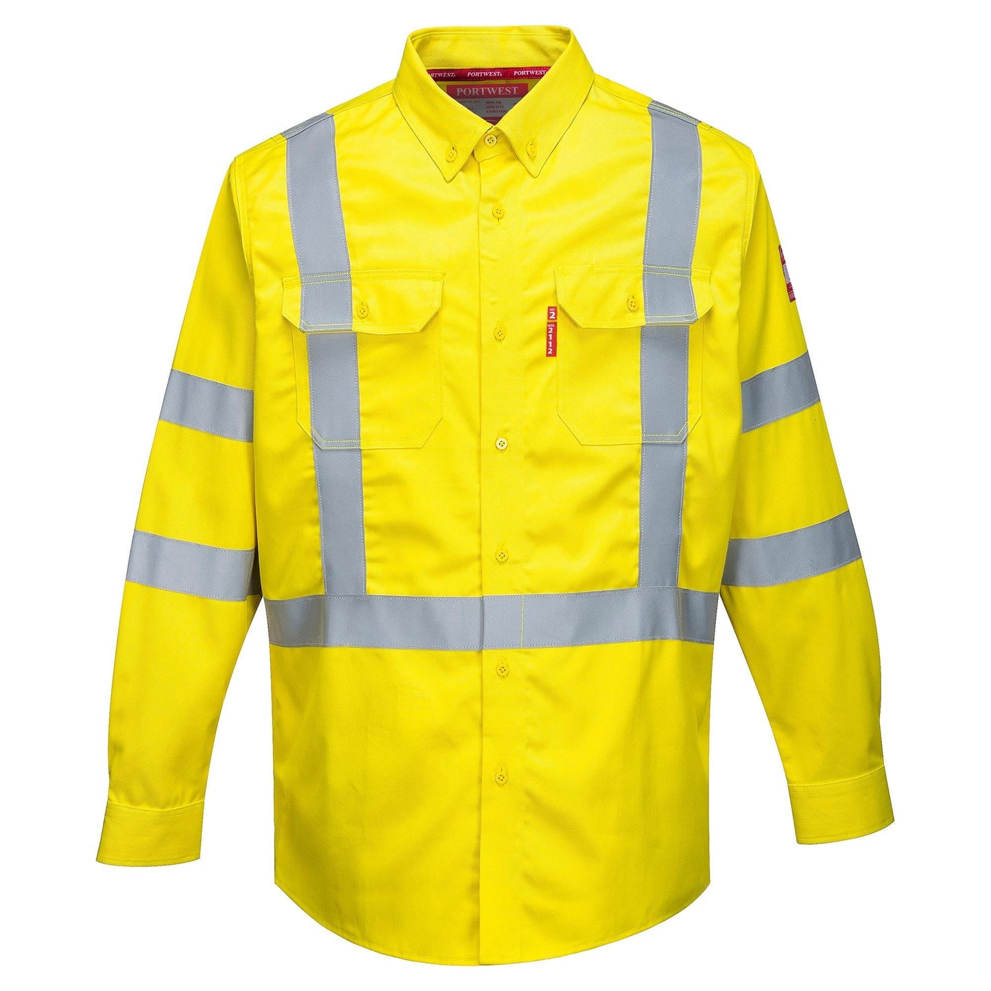 Brite Lime Button Up Shirt - Portwest - Flame-Resistant