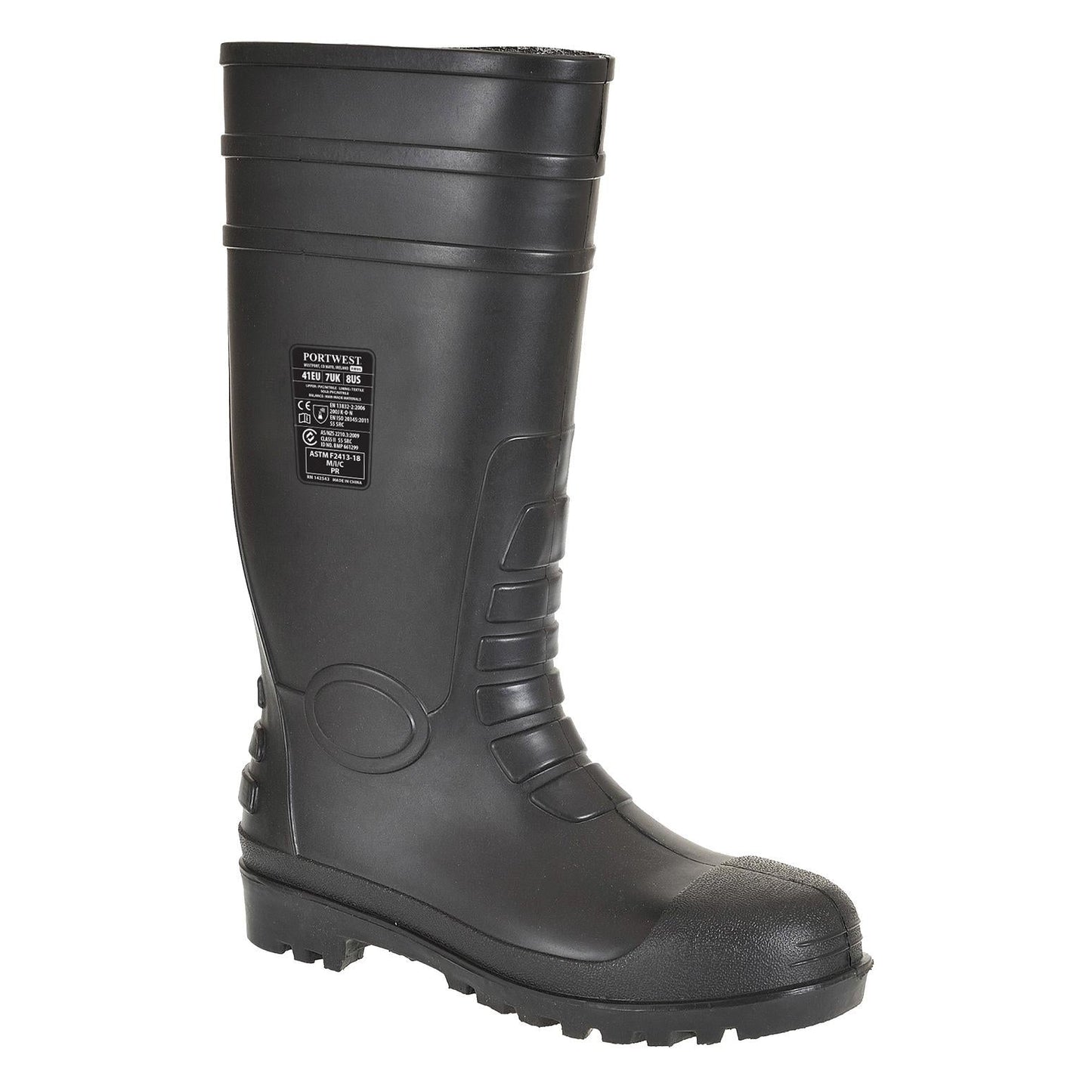 Black Work Boots - Portwest - Safety Steel Toecap Design