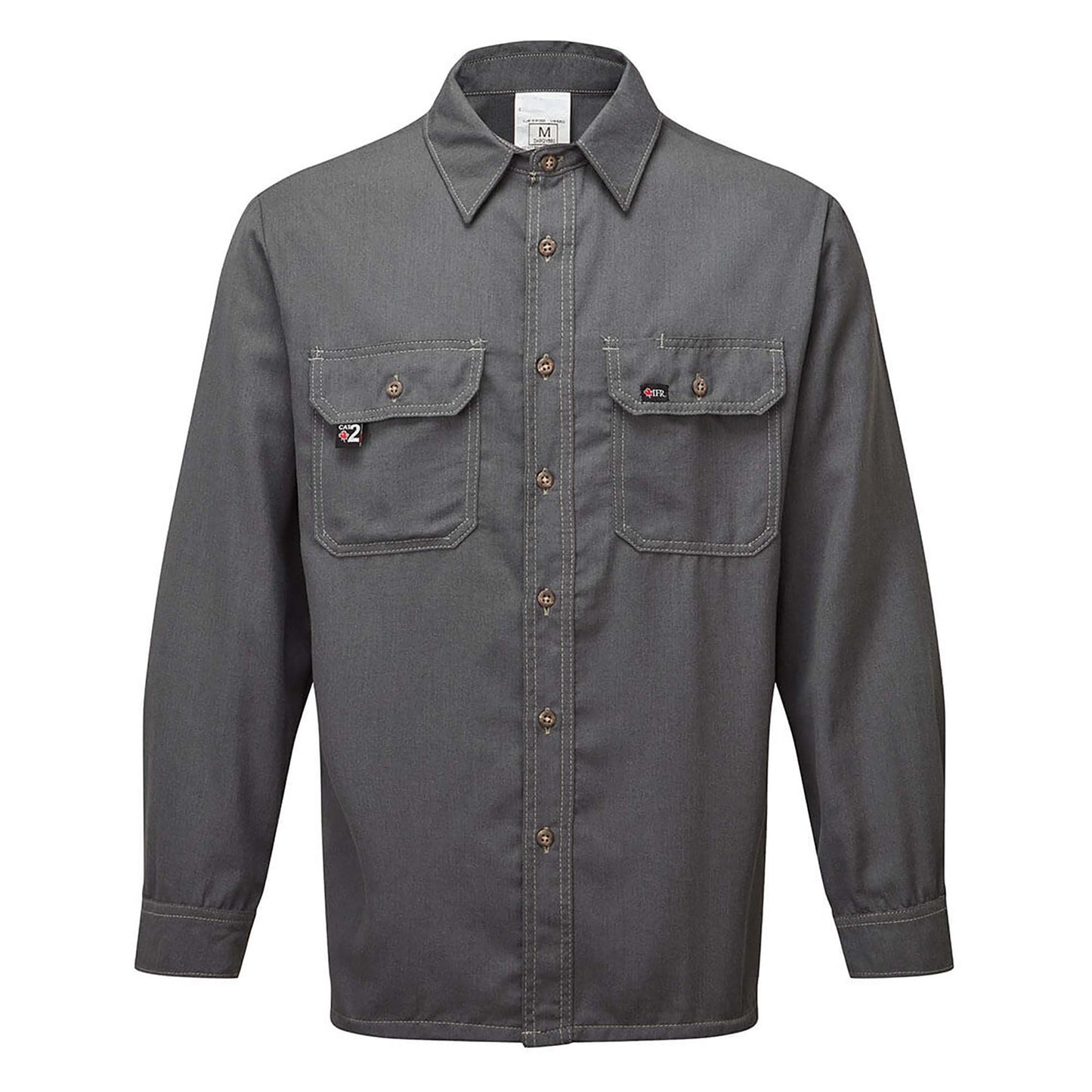 Gray Button Up Shirt - Portwest - Flame Resistant