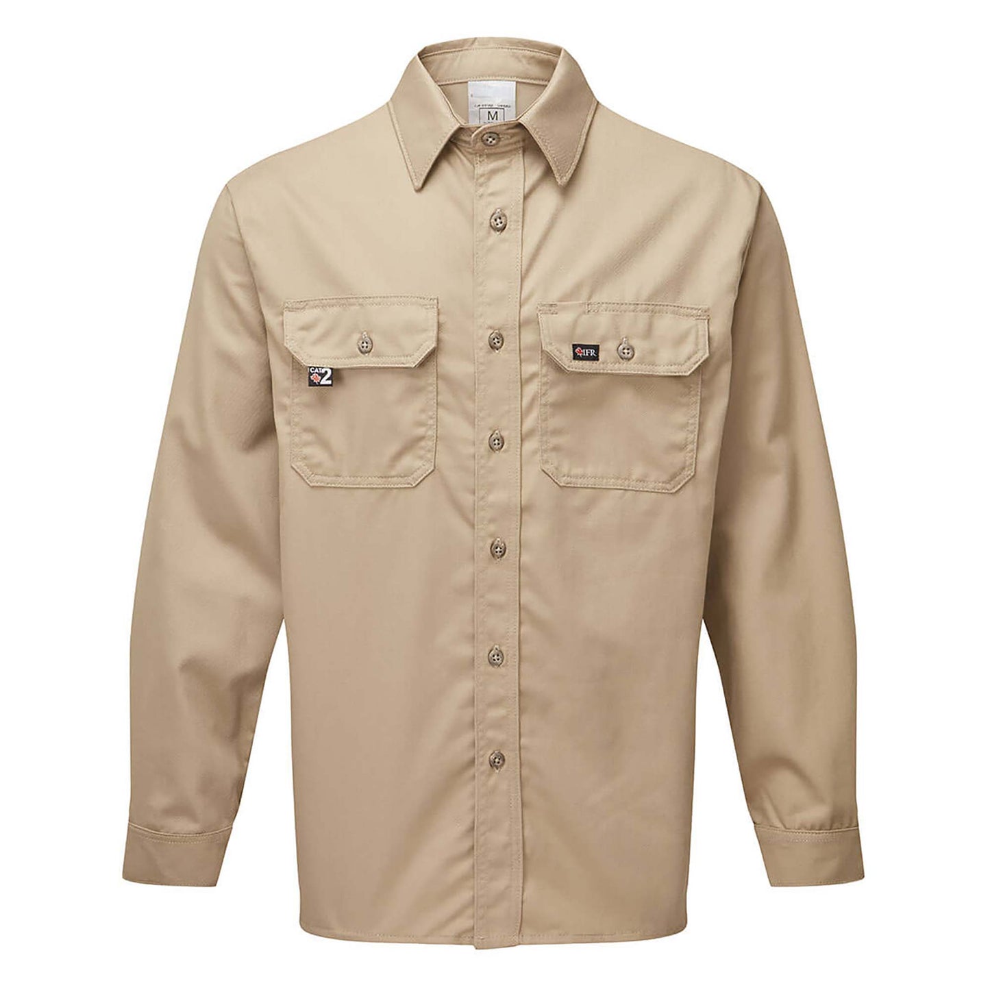 Khaki Button Up Shirts - Portwest - Fire Resistant