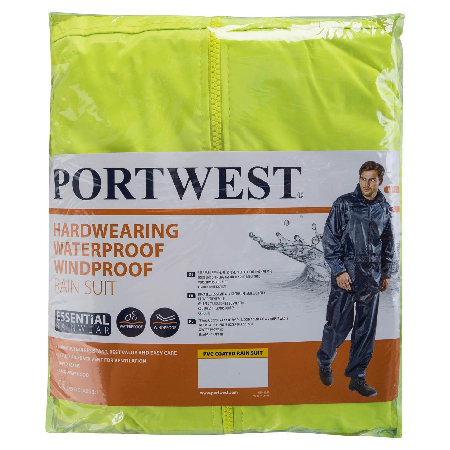 Navy Rain Suit - Portwest - Waterproof Jacket Set