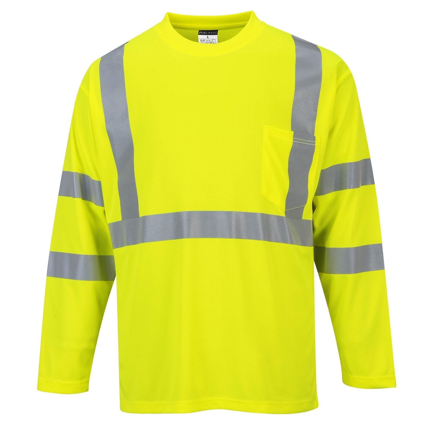 Orange Safety Shirts - Portwest - Hi-Vis Long Sleeve T - Comfortable Fit
