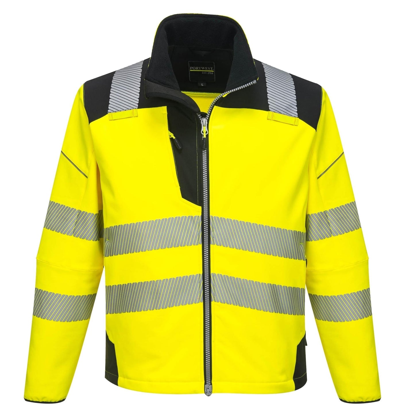 Yellow/Black Safety Jackets - Portwest - Stylish Softshell