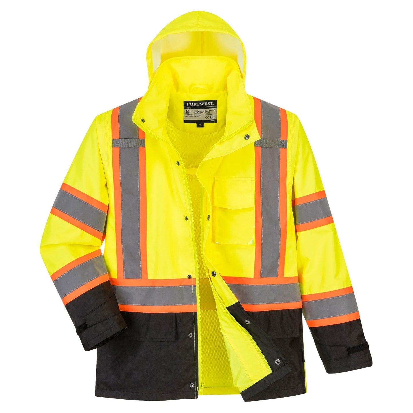 Yellow/Black Rain Jackets - Portwest - Lightweight Design