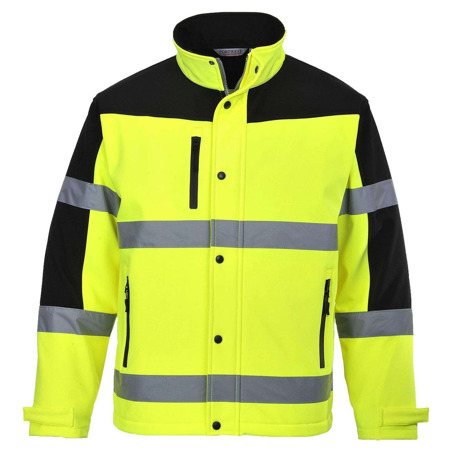 Yellow/Black Safety Jacket - Portwest - Windproof Design