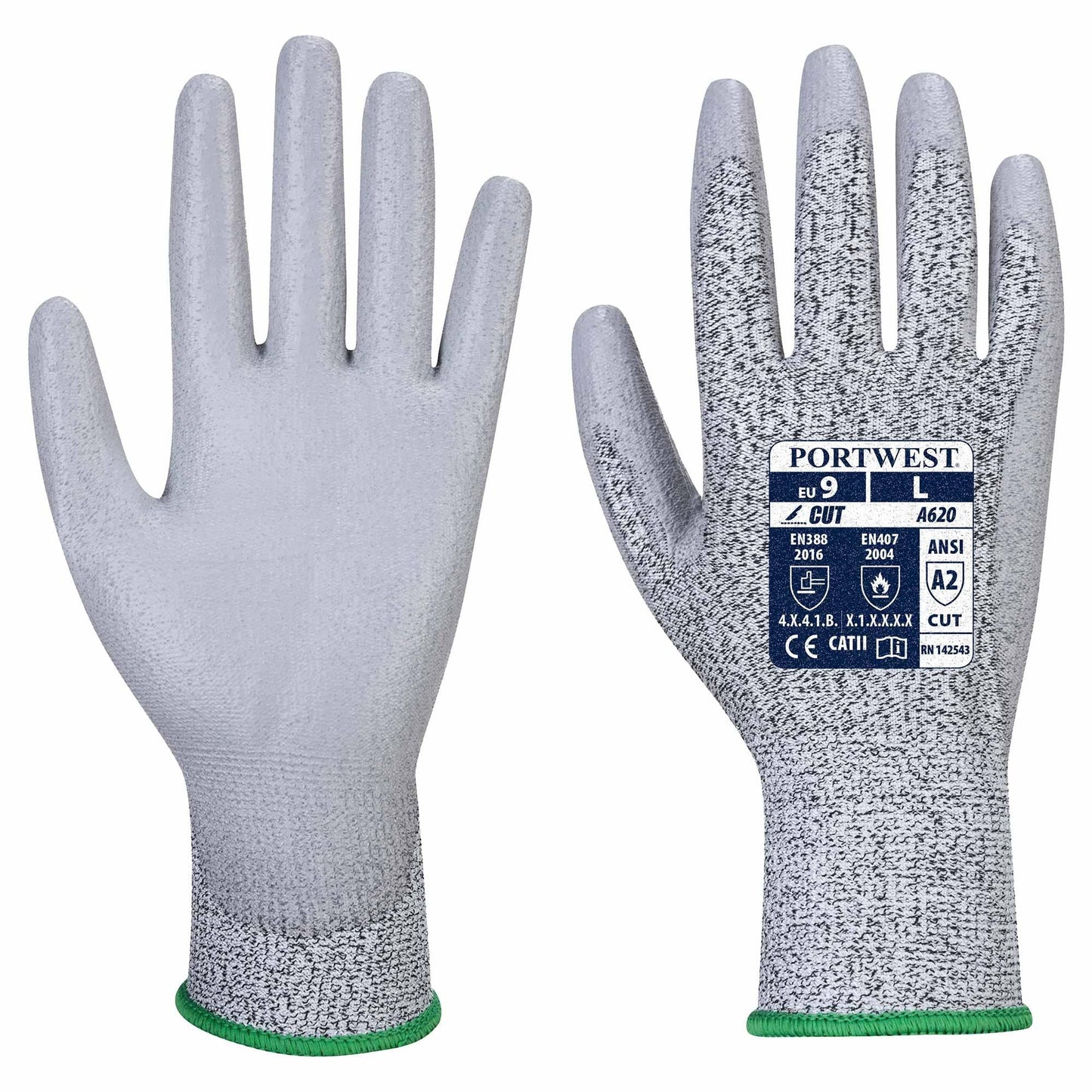 Gray String Knit Gloves - Portwest - Comfortable Fit