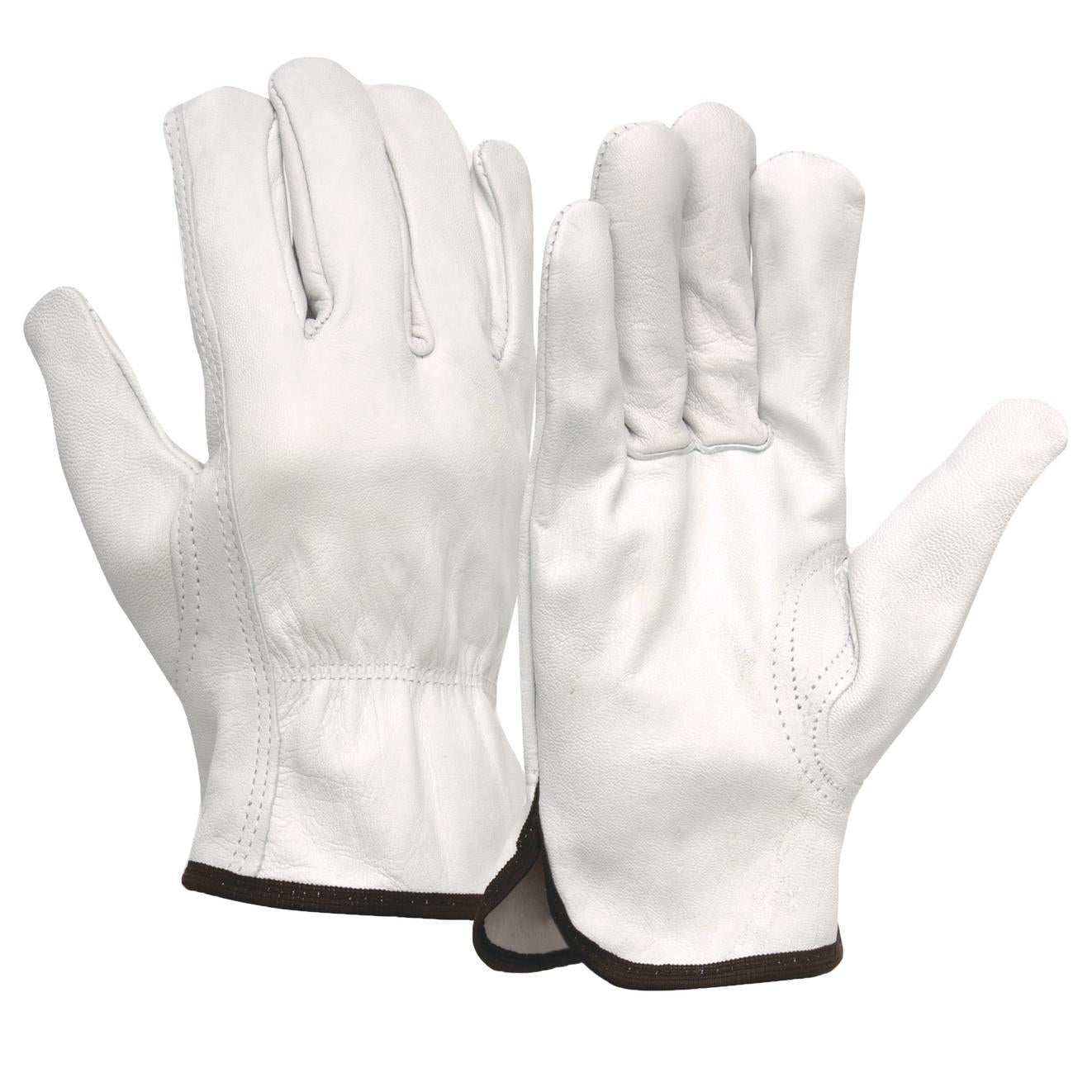 White Leather Gloves - Pyramex - Goatskin Material