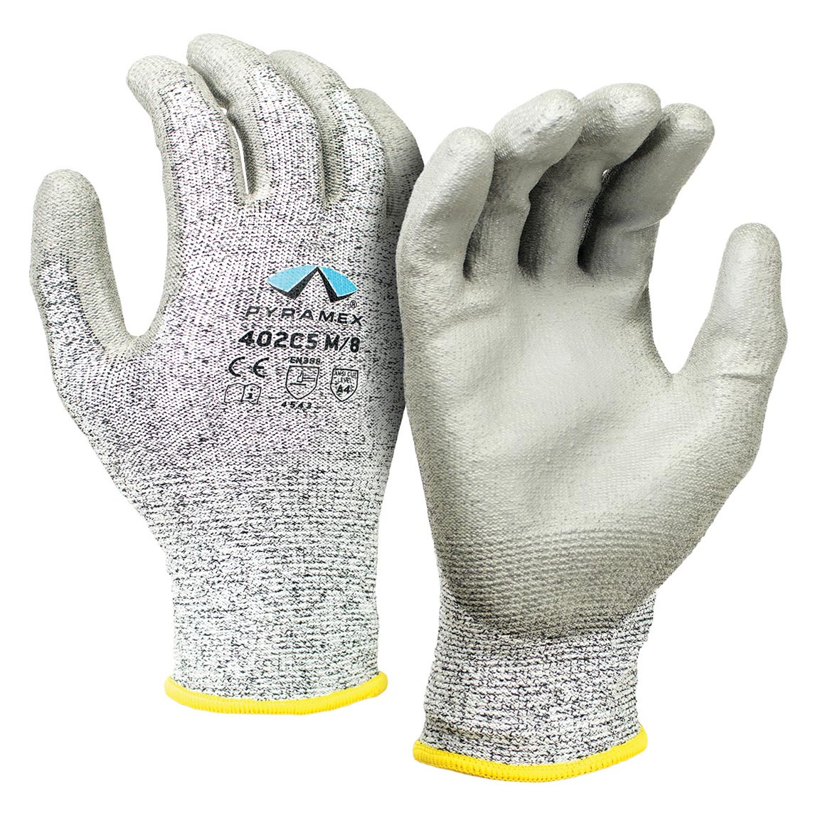 Gray Durable String Knit Gloves - Pyramex - Polyurethane