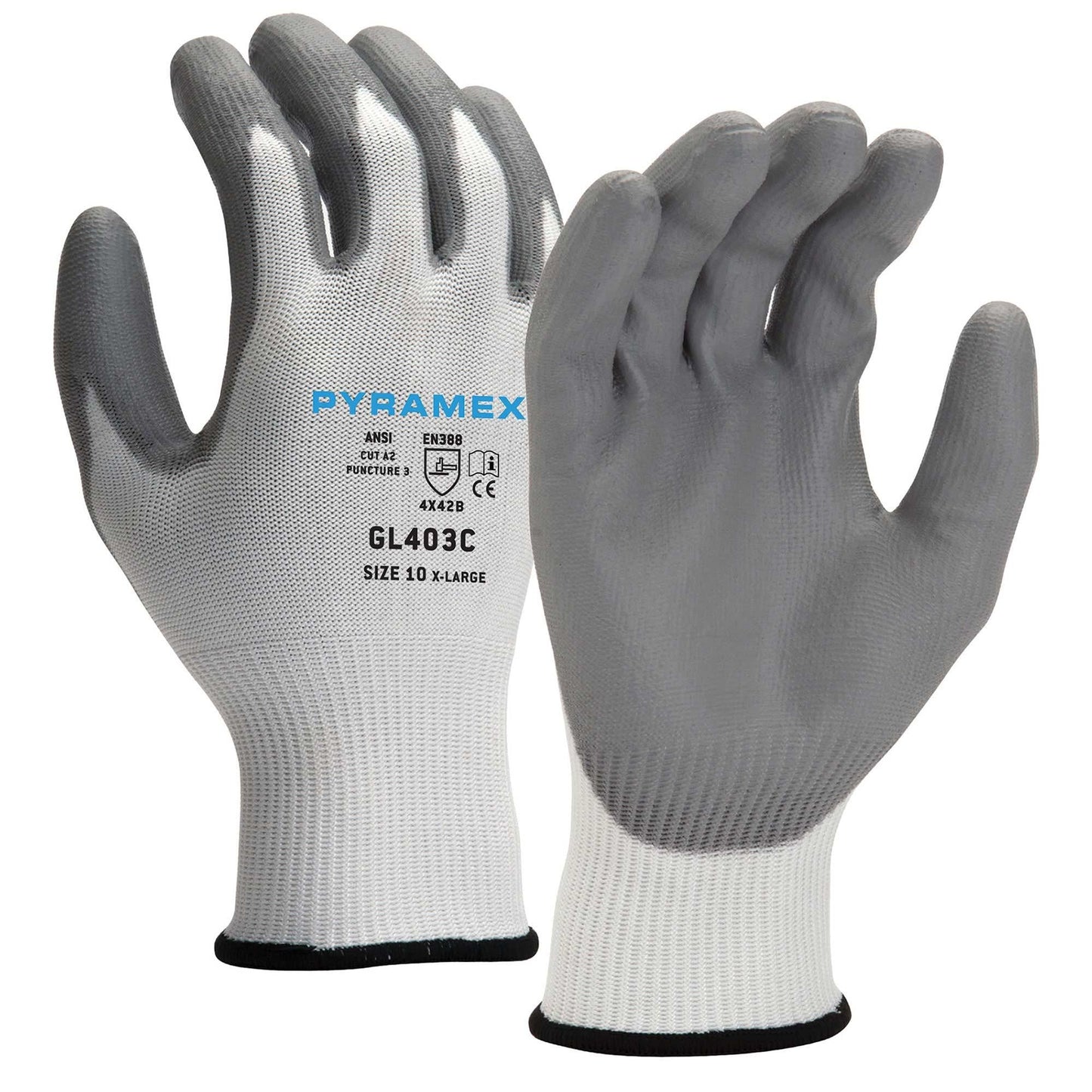 Gray Cut-Resistant Gloves - Pyramex - Durable Polyurethane