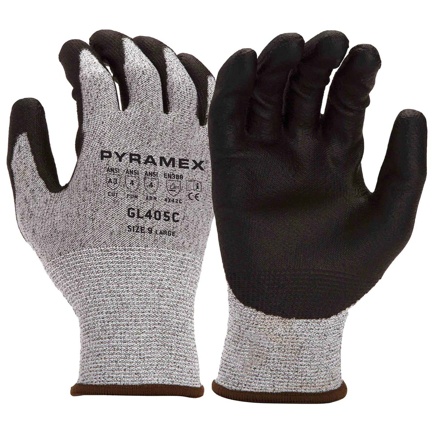 Black/White String Knit Gloves - Pyramex - Dipped Polyurethane