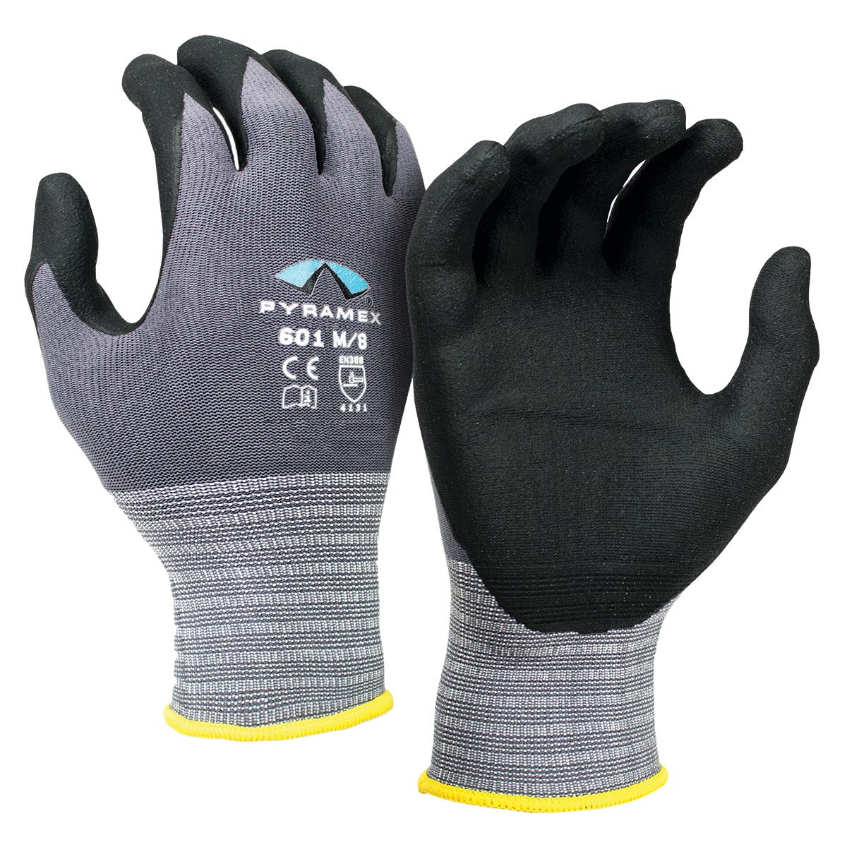 Gray/Black String Knit Gloves - Pyramex - Durable Grip