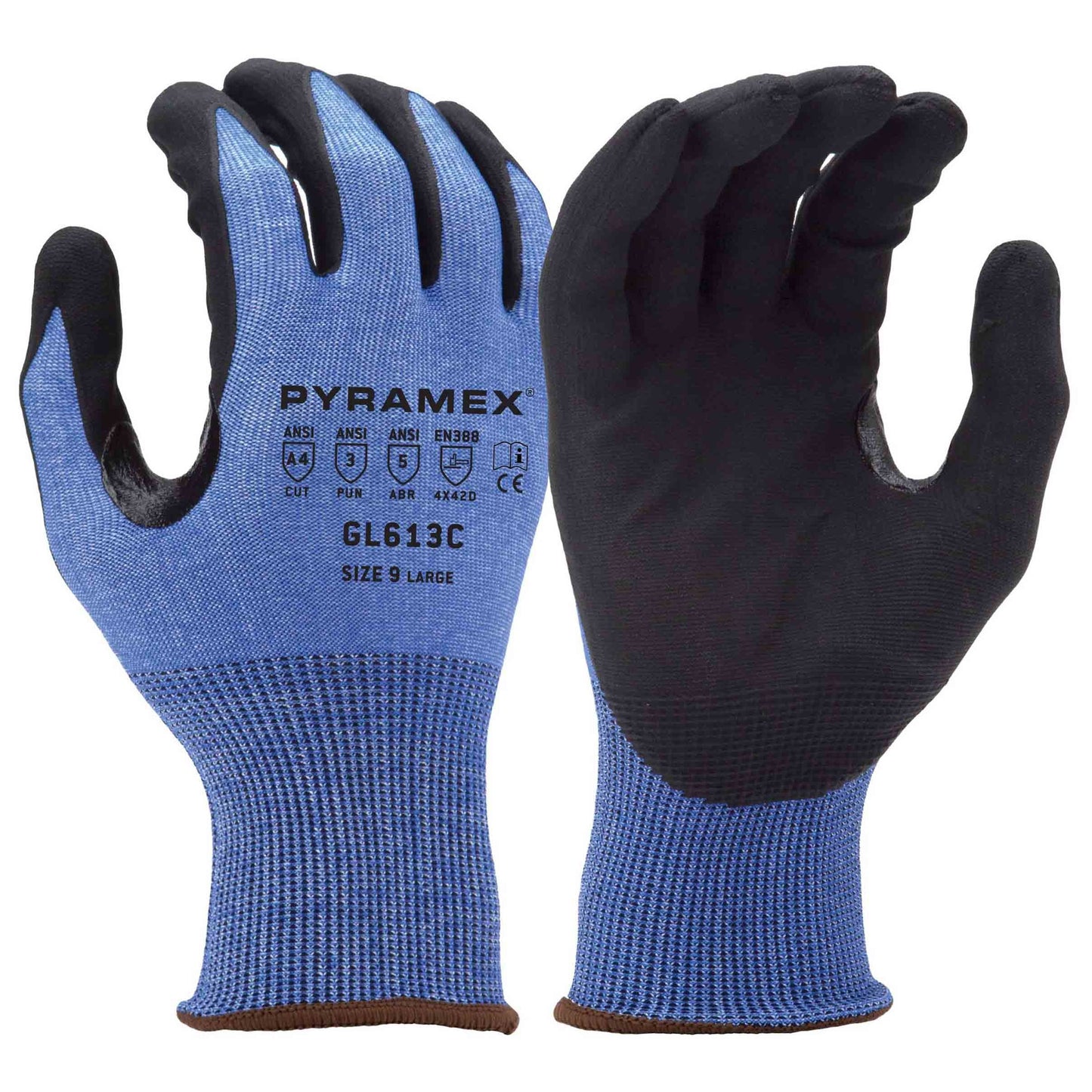 Blue String Knit Gloves - Pyramex - Durable Foam Grip