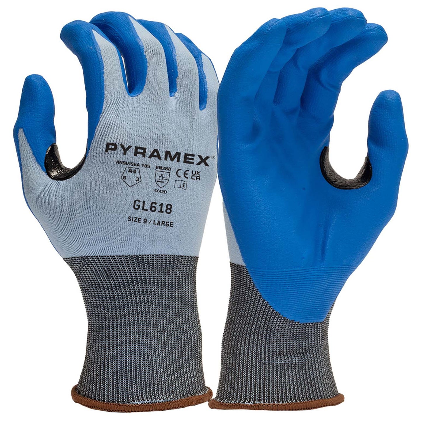 Blue String Knit Gloves - Pyramex - Grip & Touchscreen