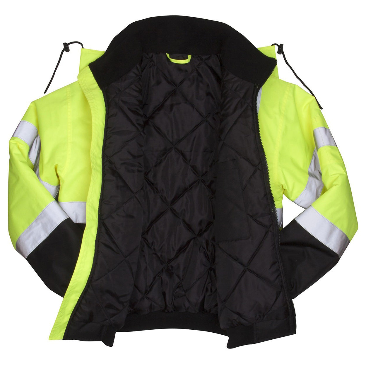 Quilted Built-In Liner Safety Jackets | Pyramex | Rj3210T Type R Class 3 Tall Black Bottom Bomber