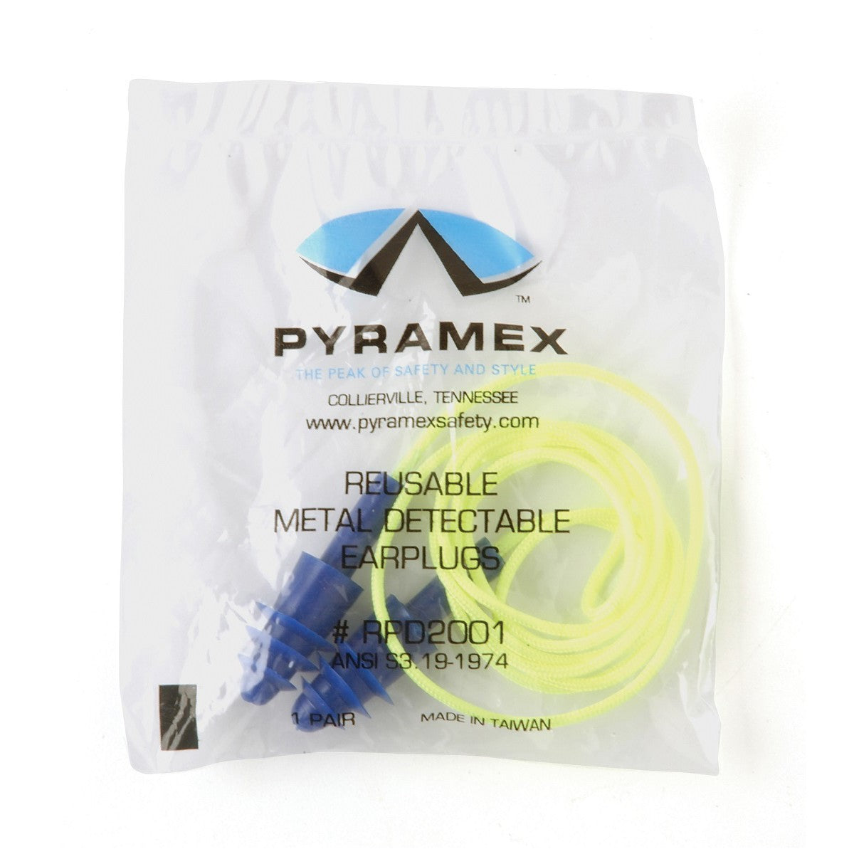 Blue Ear Plugs - Pyramex - Reusable Metal Detectable