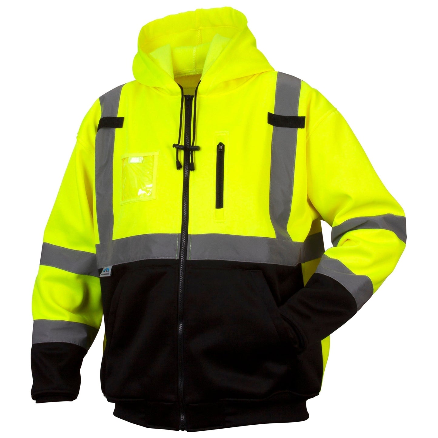 Yellow/Lime Safety Sweatshirt - Pyramex - Zipper Closure