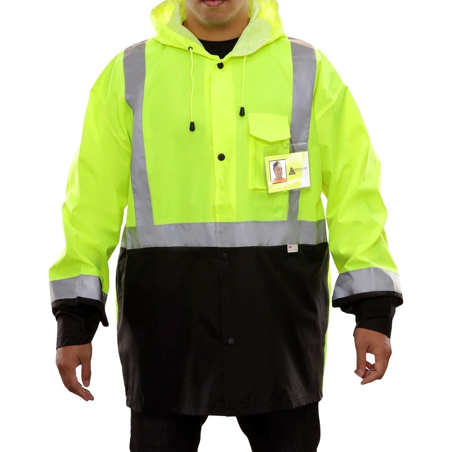 Yellow/Lime Rain Jackets | Reflective Apparel | 403Etlb Type R Class 3 Lightweight Black Bottom
