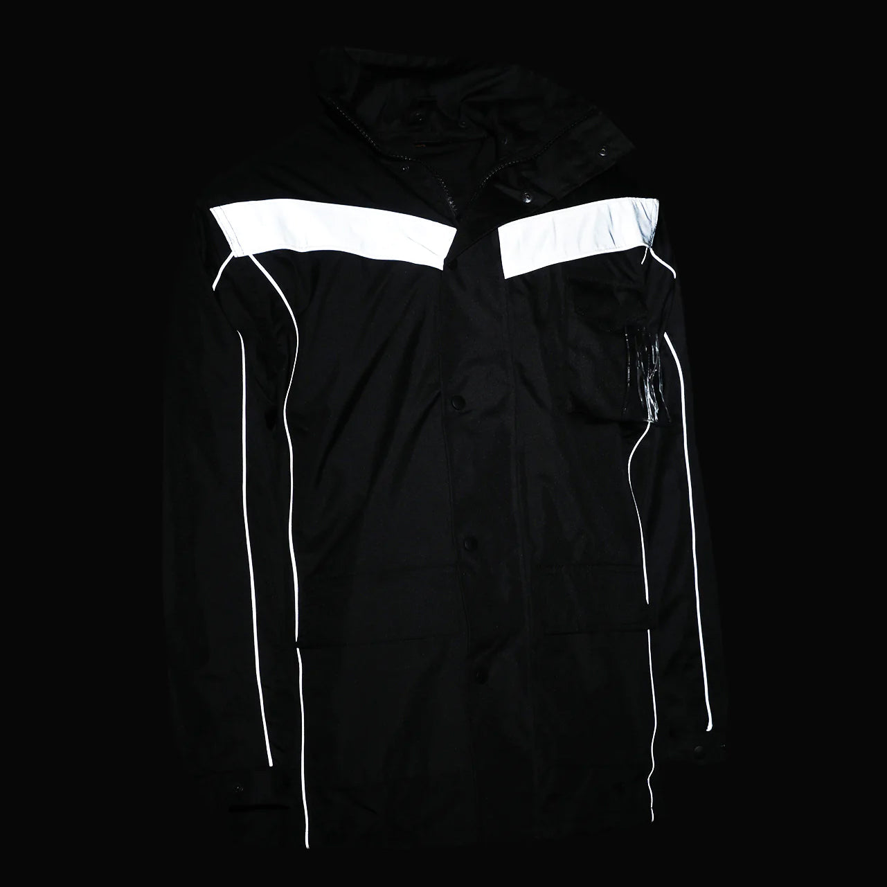 Black Safety Jacket - Reflective Apparel - Waterproof