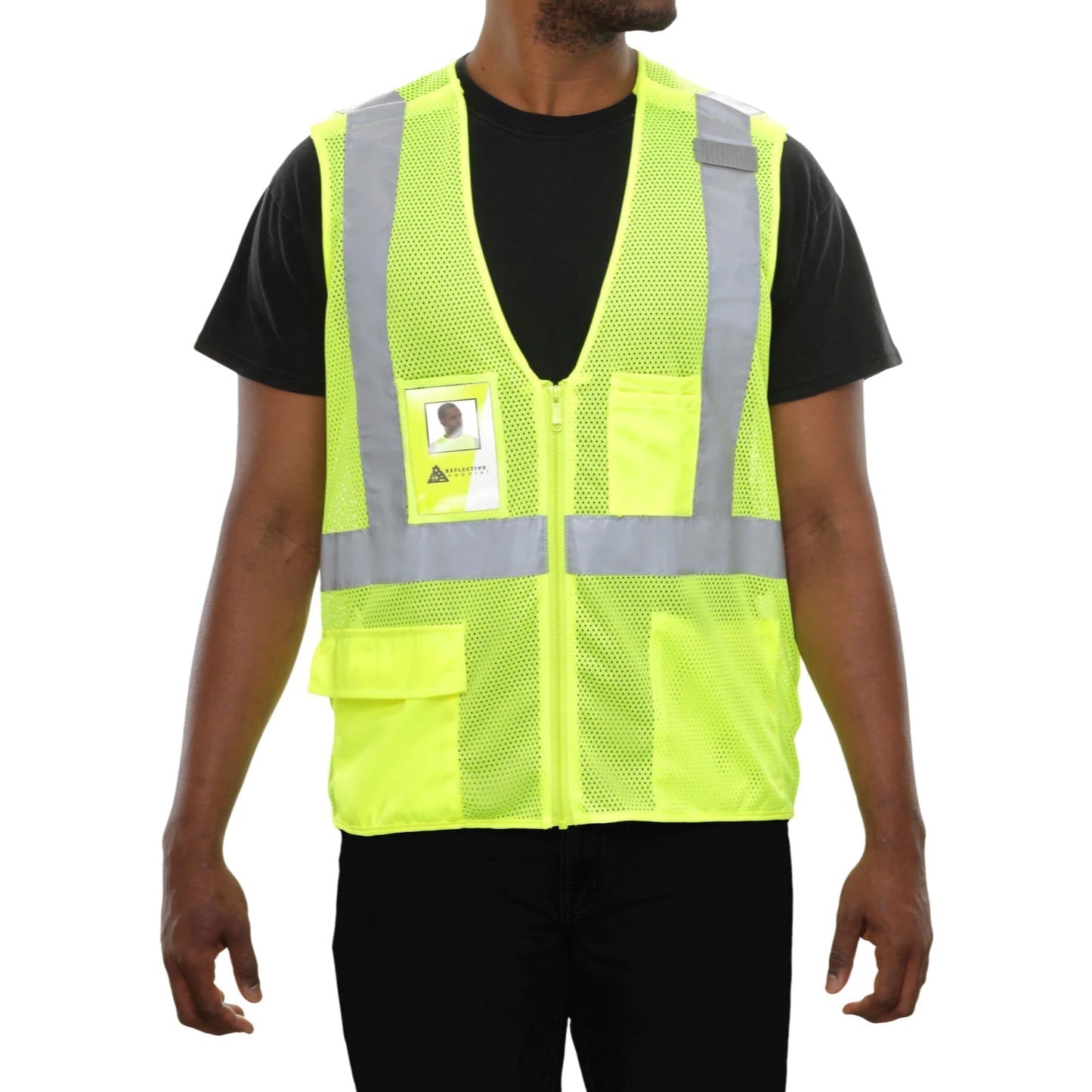 Yellow Lime Safety Vest - brand - Reflective Mesh