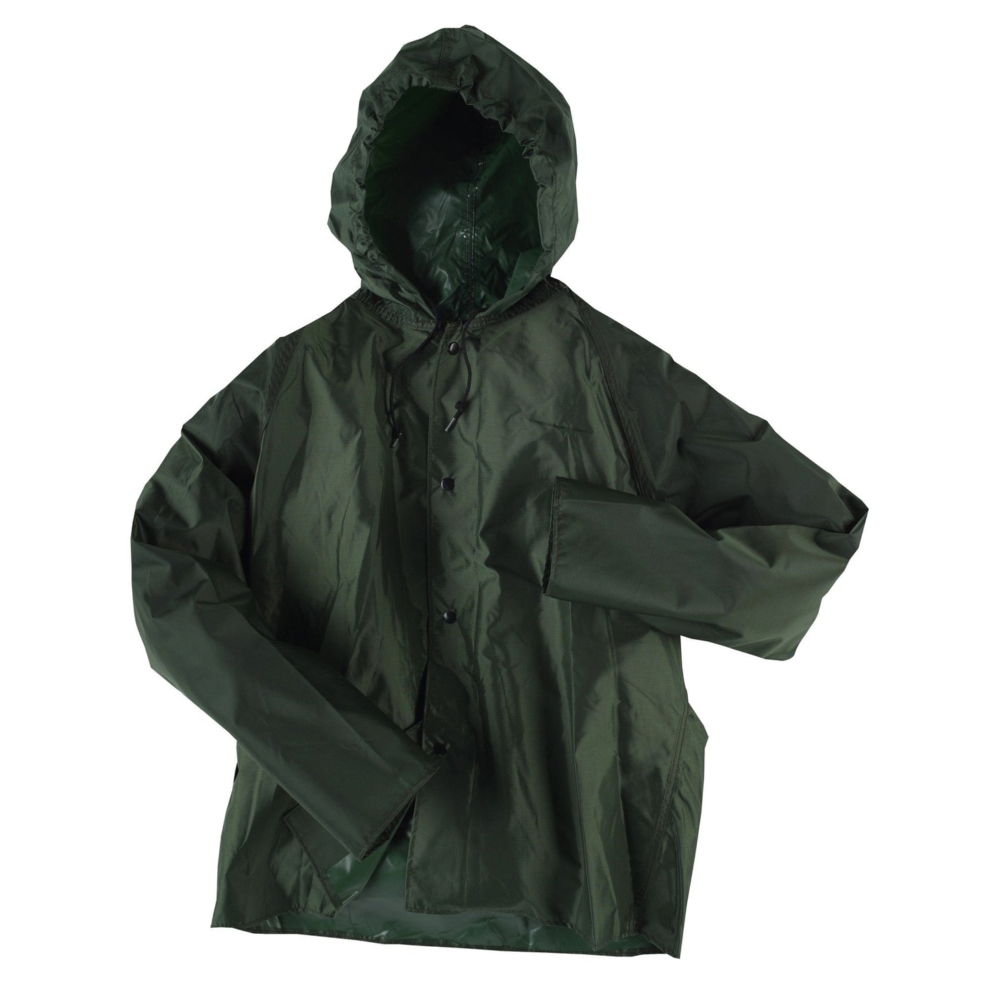 Green Rain Jacket - Neese - Durable Attached Hood
