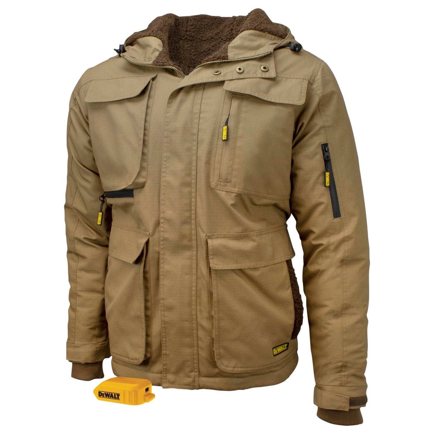 Brown Heated Jacket - DeWalt - Ripstop Design