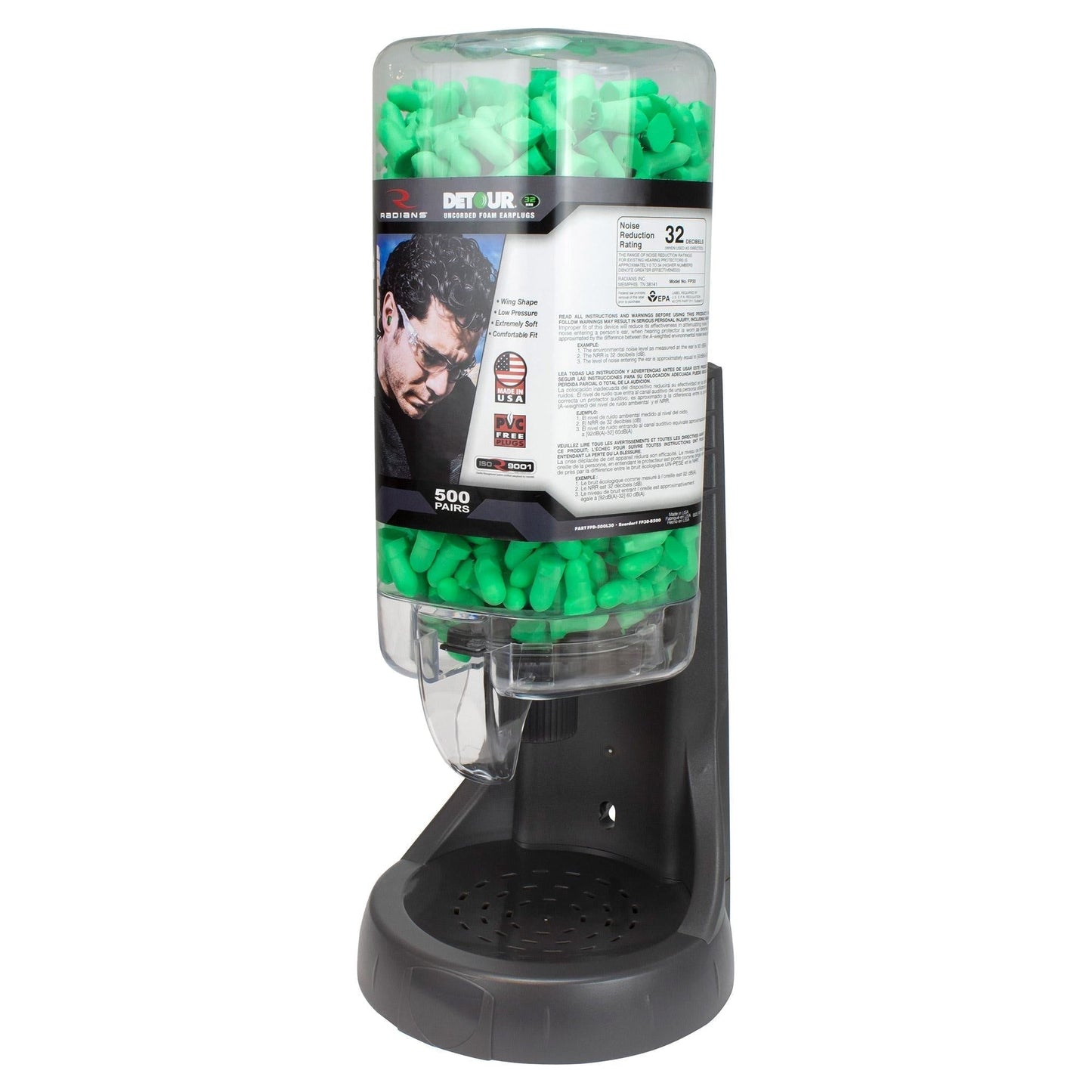 Holds 500 Pairs Ear Plug Dispensers - Radians - Easy Refill