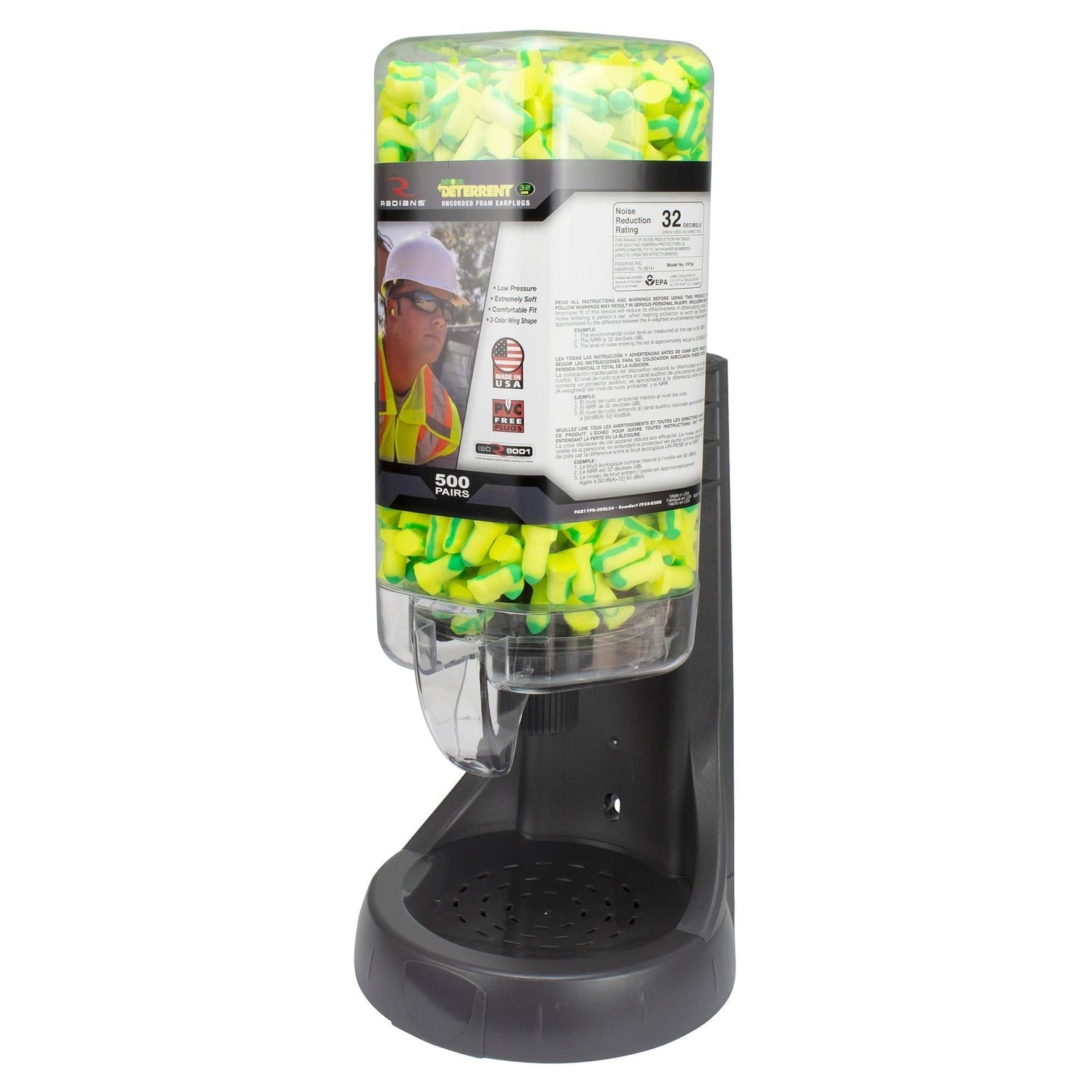 Holds 500 Pairs Ear Plug Dispensers - Radians - Refillable
