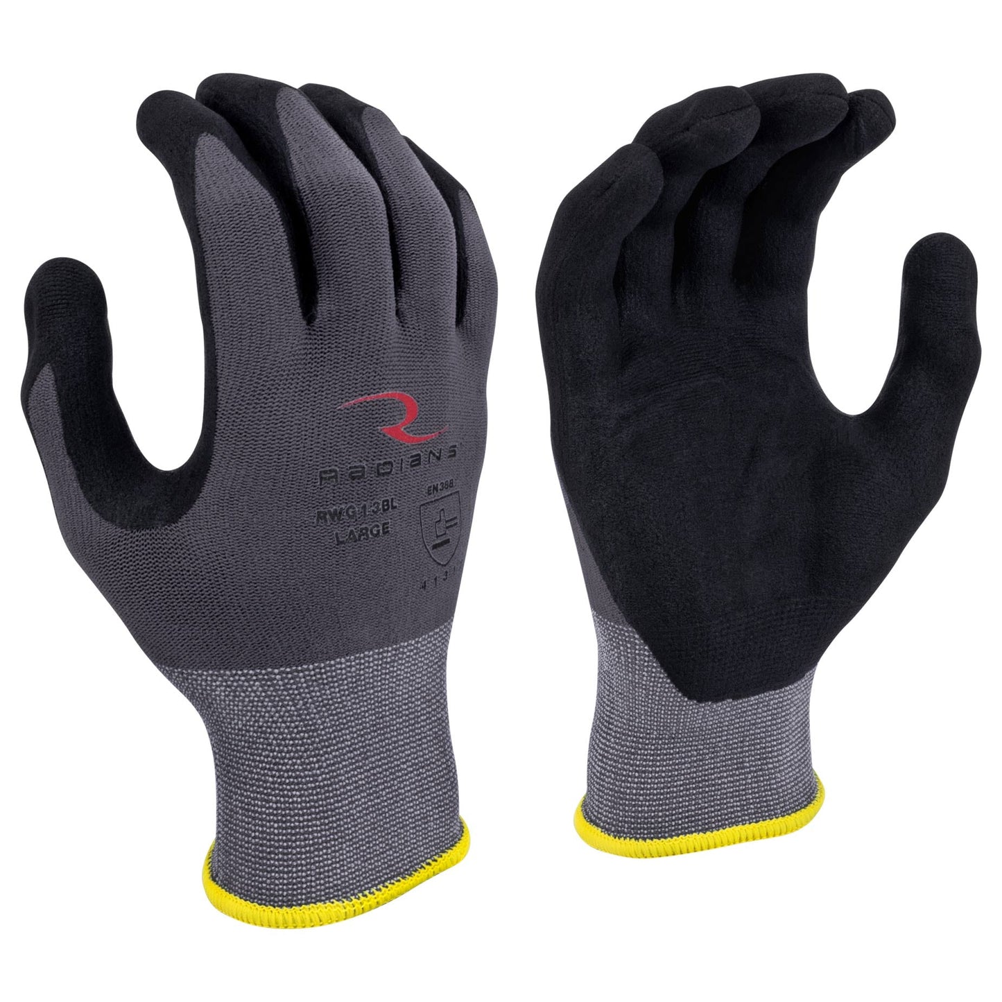 Gray Durable Knit Gloves - Radians - Excellent Grip