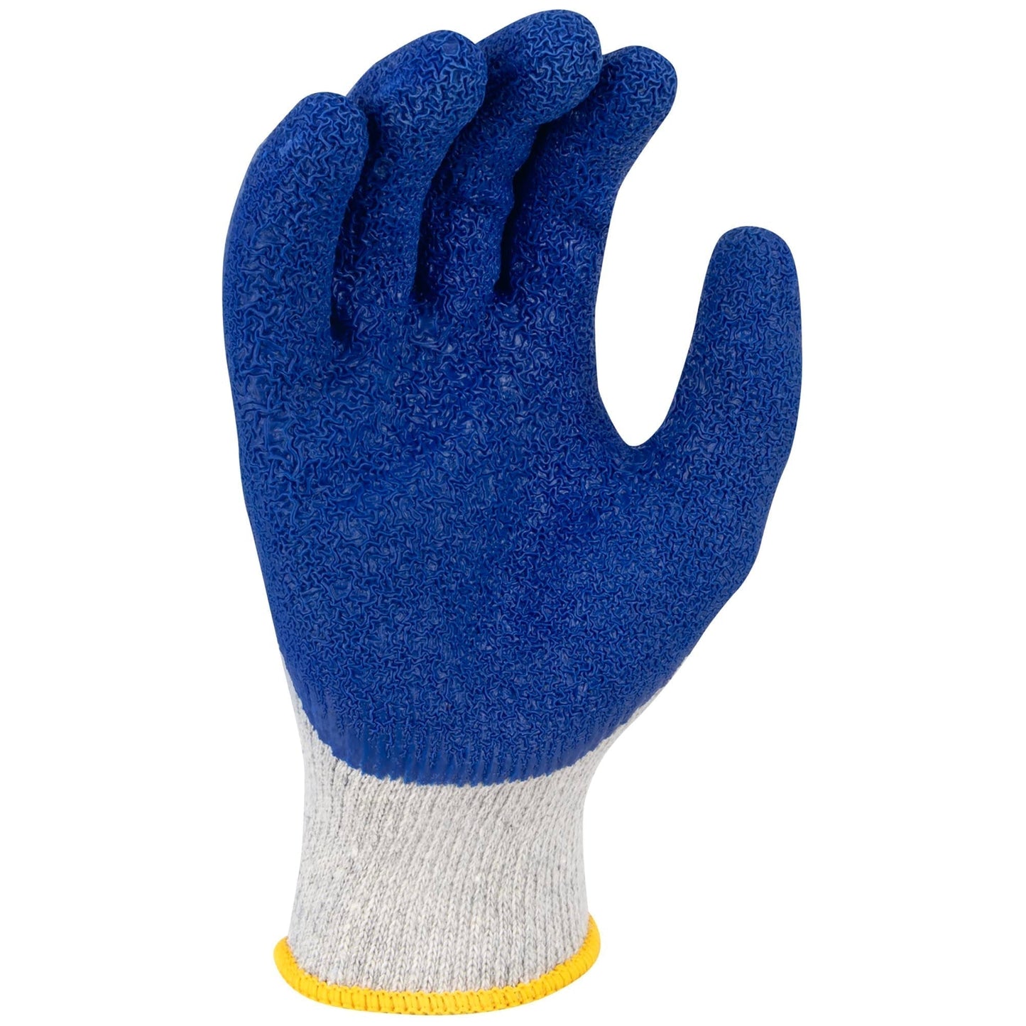Blue String Knit Gloves - Radians - Crinkle Latex Coating