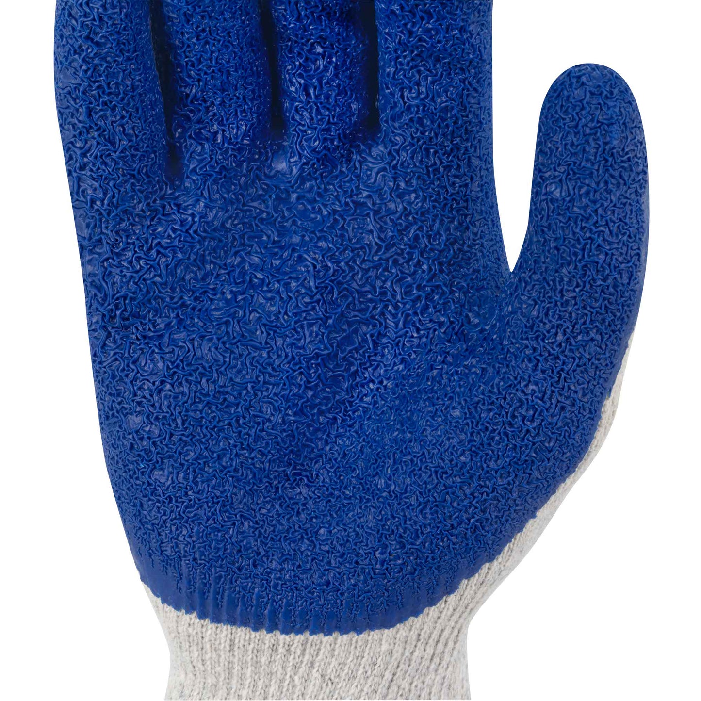 Blue String Knit Gloves - Radians - Crinkle Latex Coating