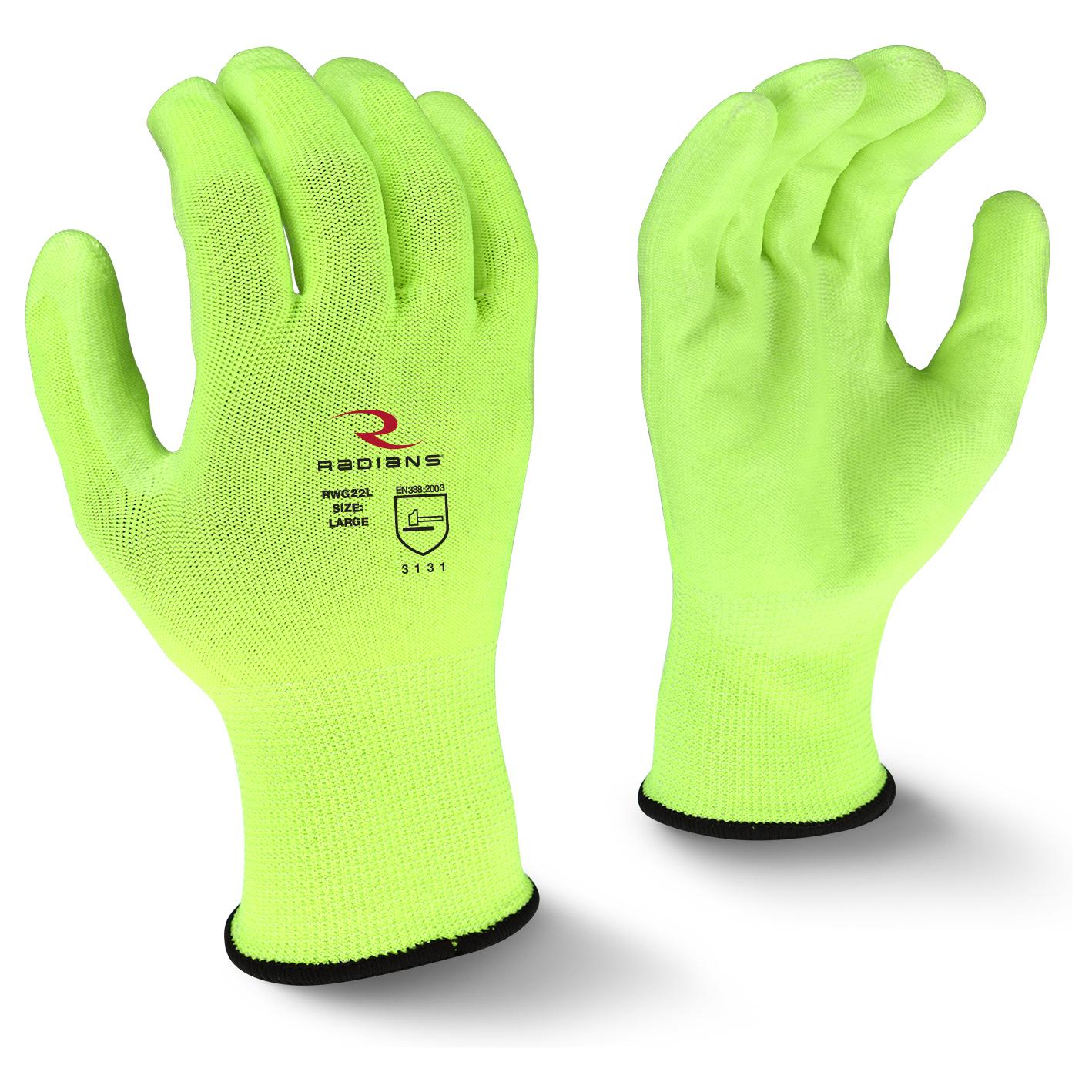 Yellow/Lime String Knit Gloves - Radians - Hi-Viz Safety