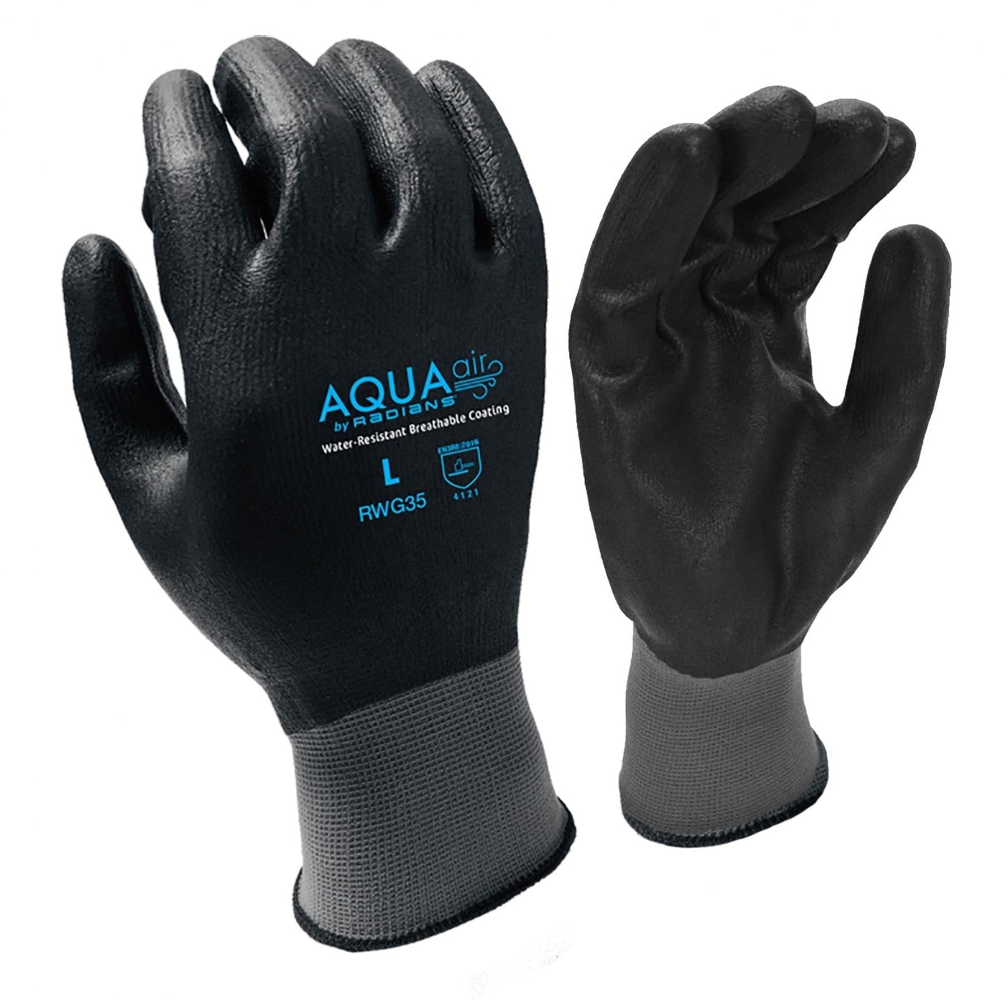 Gray String Knit Gloves - Radians - Water Resistant Grip