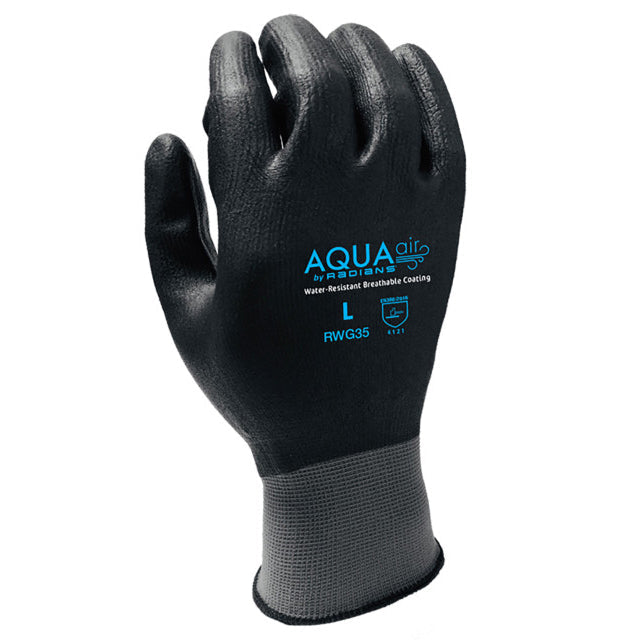 Gray String Knit Gloves - Radians - Water Resistant Grip