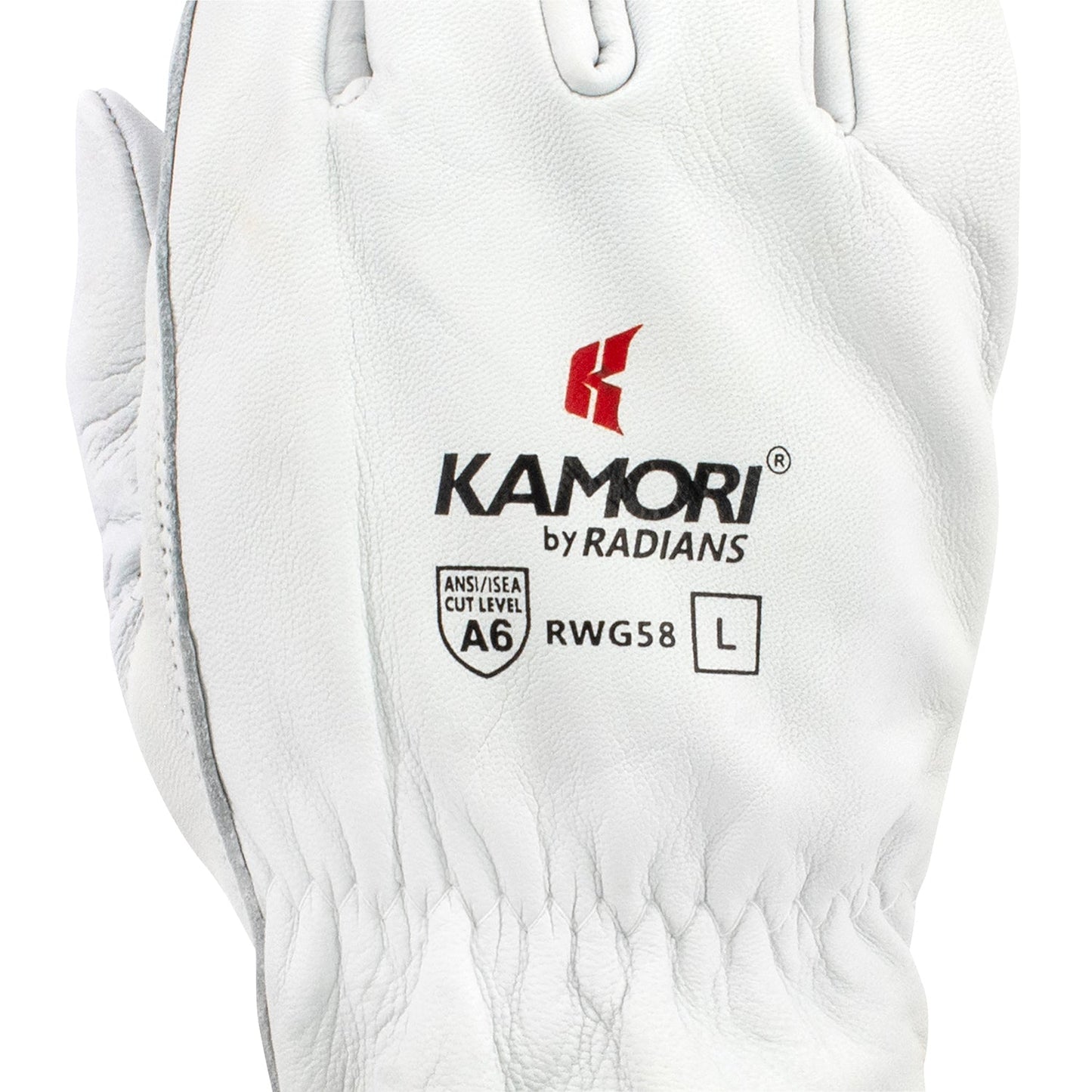 White Leather Gloves - Radians - A6 Cut Protection