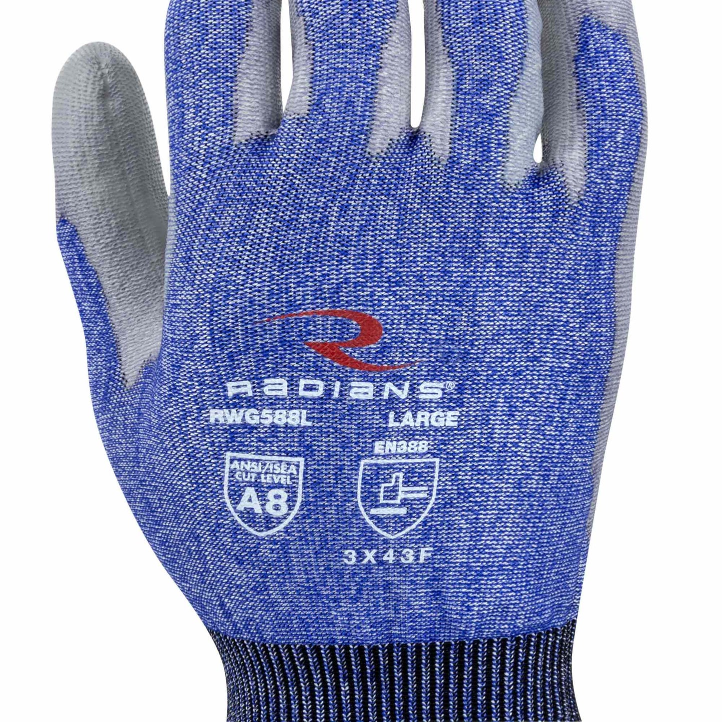 Blue String Knit Gloves - Radians - Cut Resistant Comfort