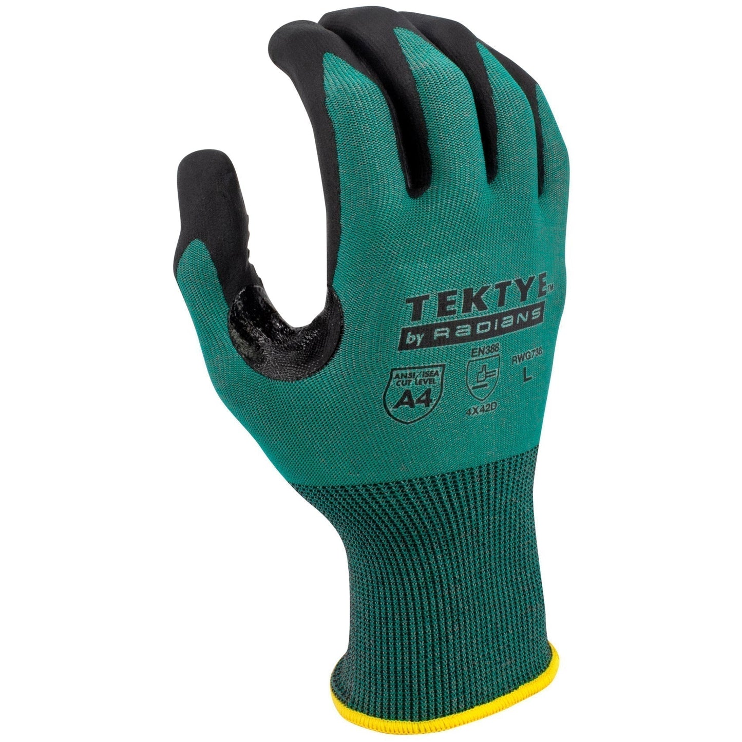 Green String Knit Gloves - Radians - Nitrile Dotted Grip