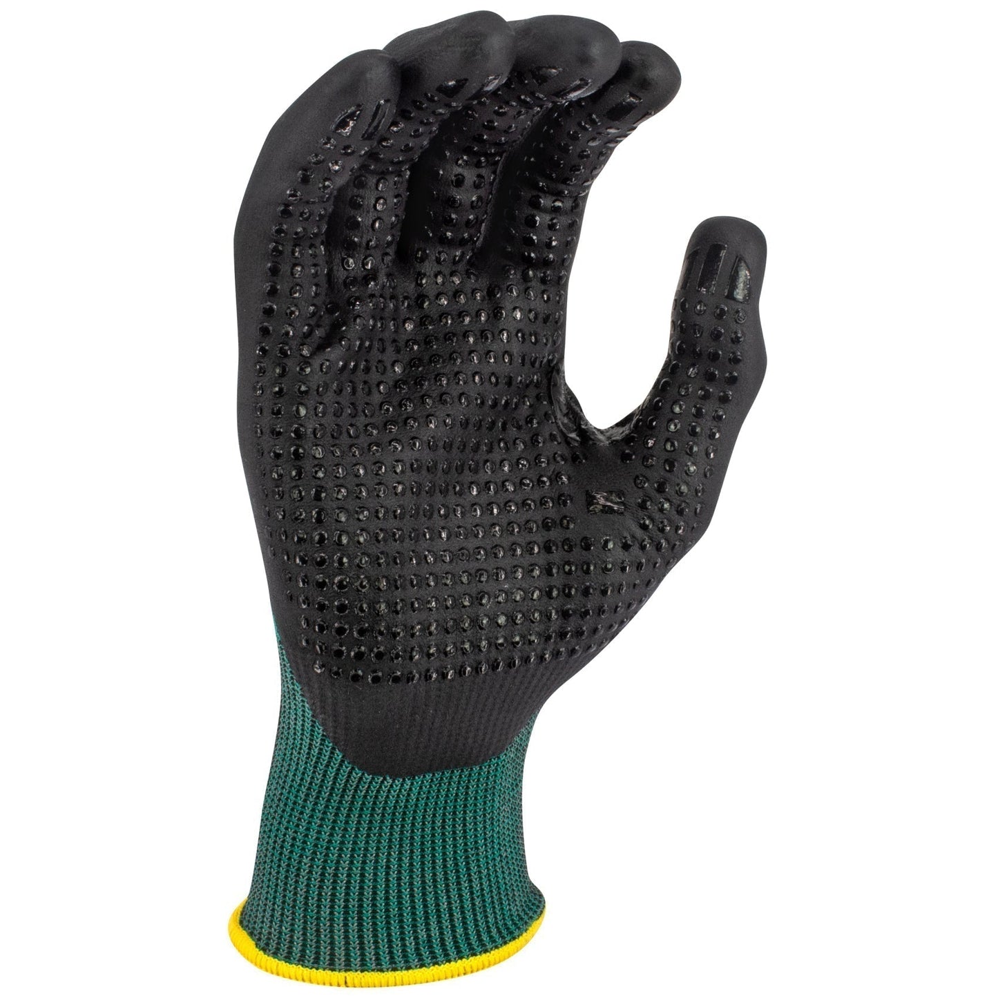 Green String Knit Gloves - Radians - Nitrile Dotted Grip