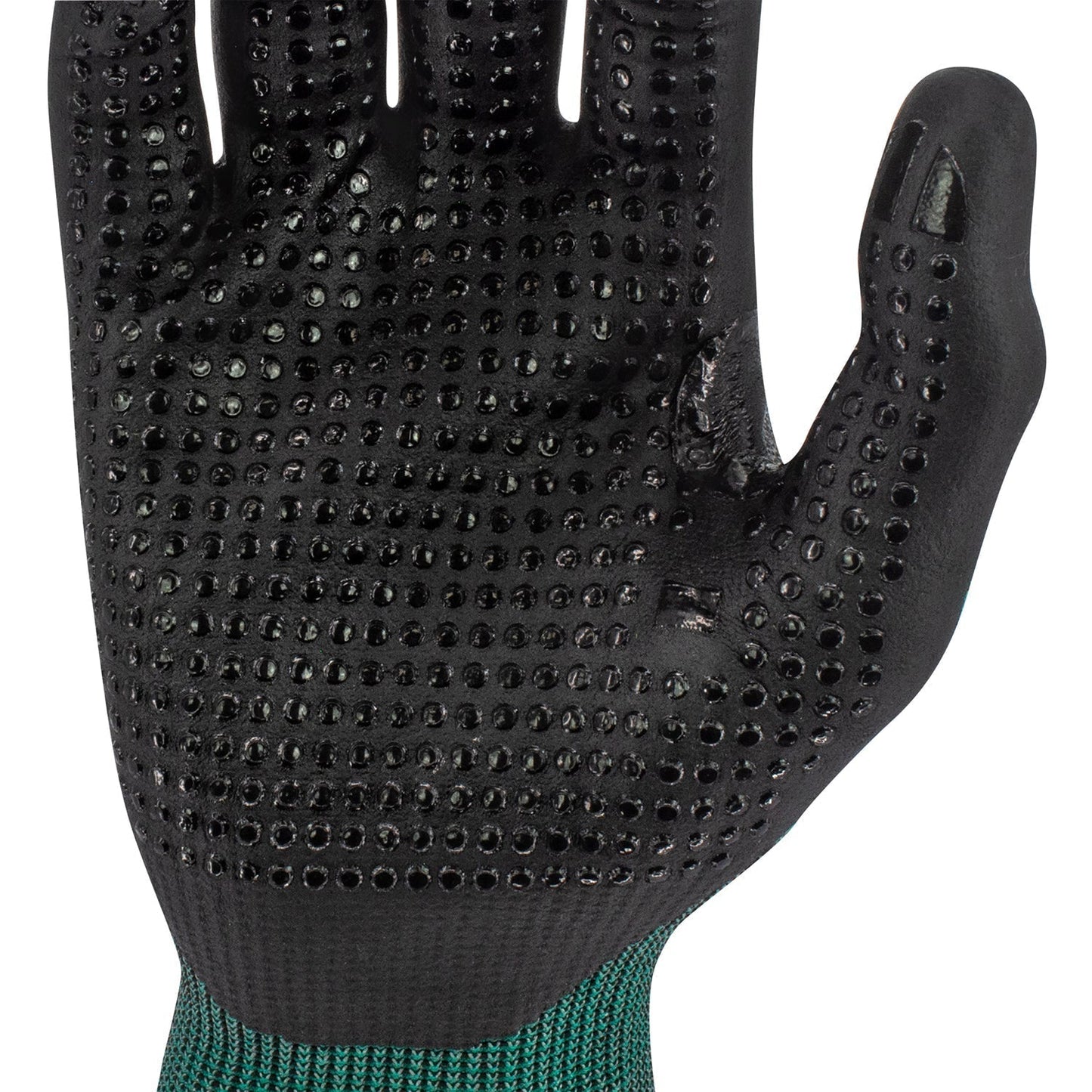 Green String Knit Gloves - Radians - Nitrile Dotted Grip