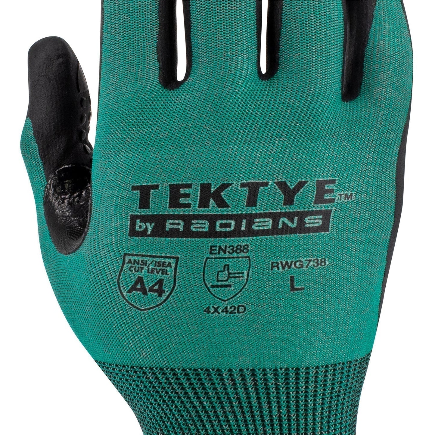 Green String Knit Gloves - Radians - Nitrile Dotted Grip