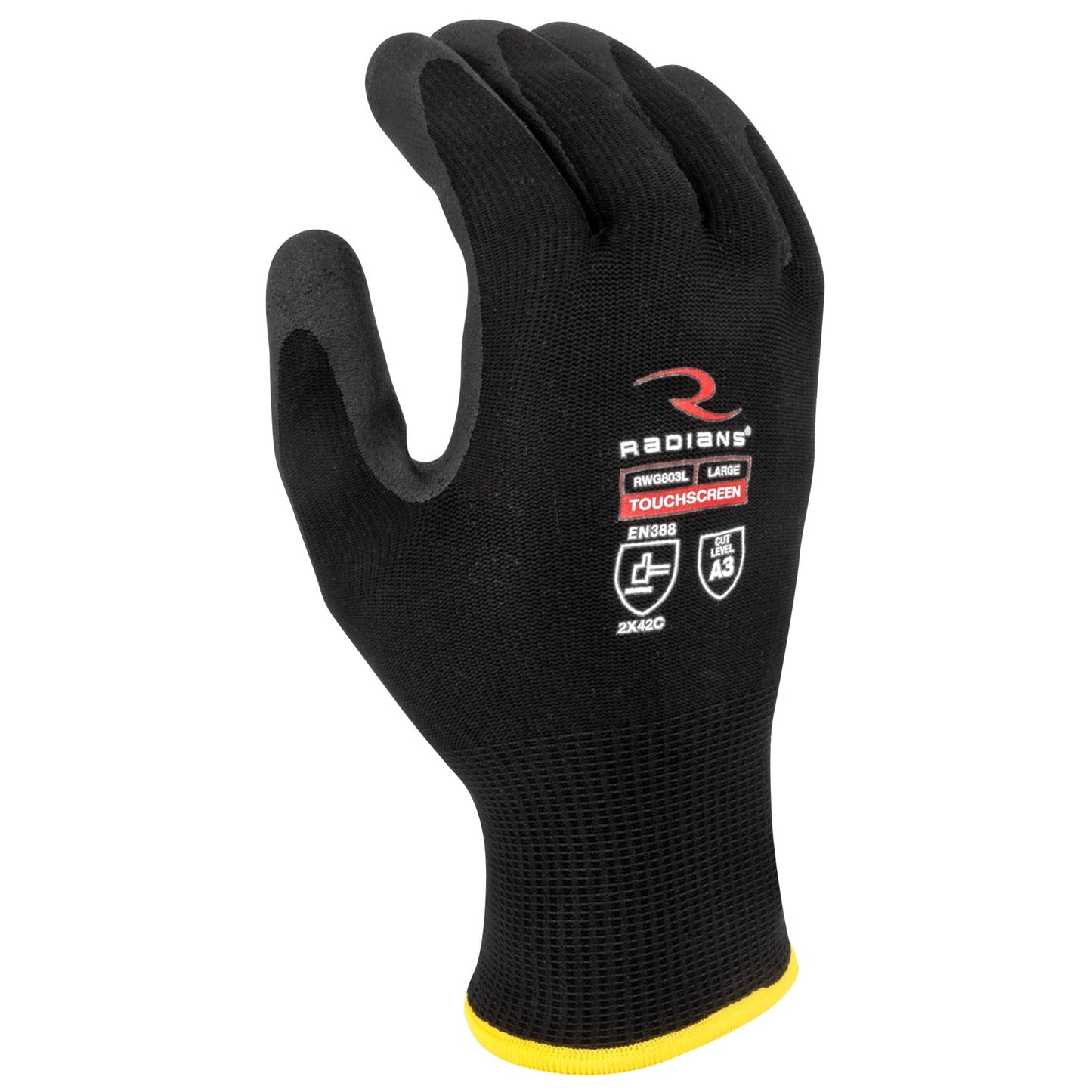 Black String Knit Gloves - Radians - Cut Resistant