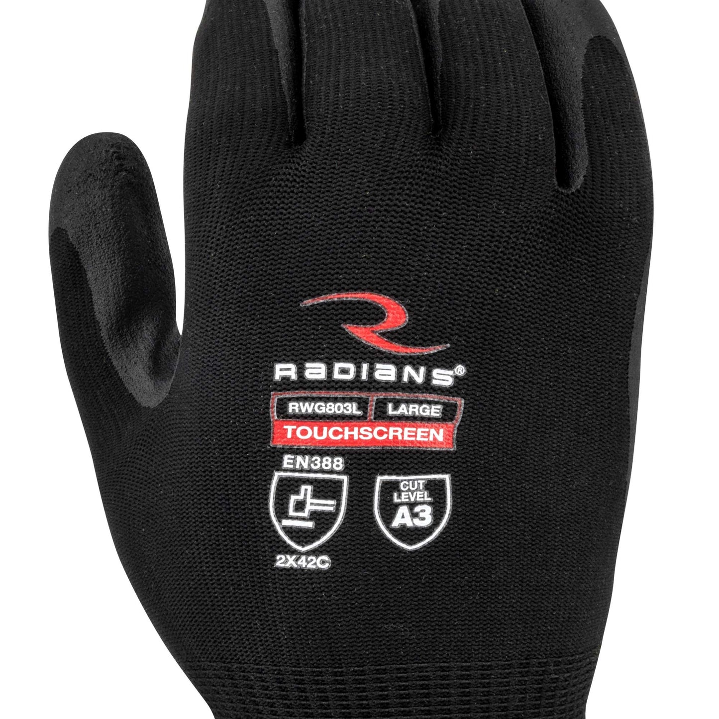 Black String Knit Gloves - Radians - Cut Resistant