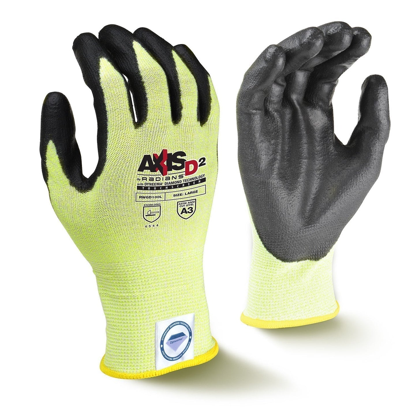 Yellow String Knit Gloves - Radians - Cut Resistant